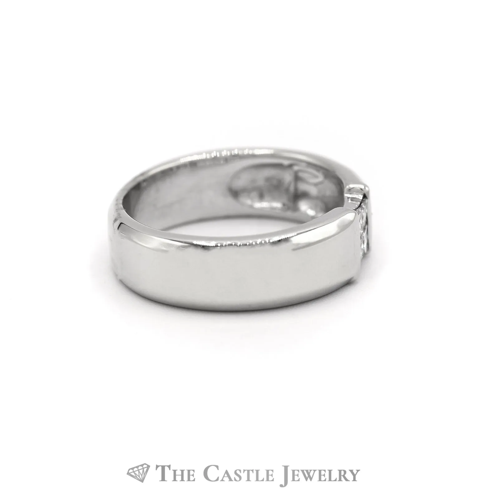 Gent's .25CTTW Princess Cut Diamond Band in 18KT White Gold