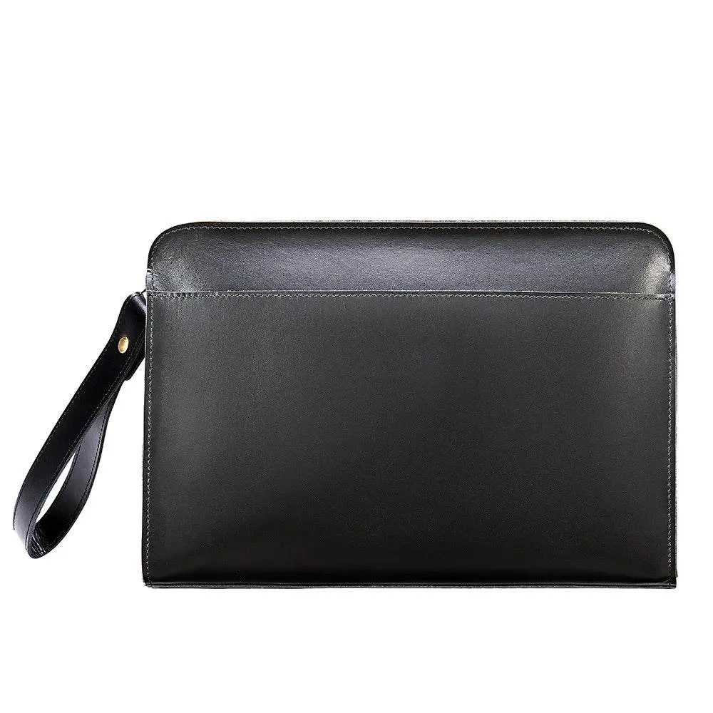 Genuine Leather Hand Clutch with Wrist Band | Men's iPad & iPhone Organizer