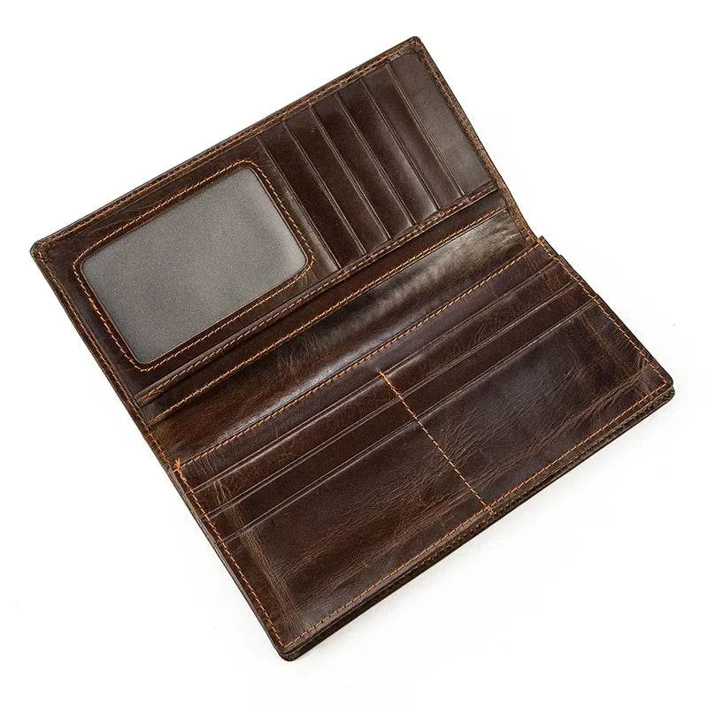 Genuine Leather Long Wallet 3D Dragon Embossed