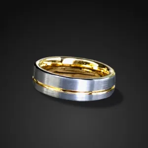 Gold Plated Ring for Him and Her | Tungsten Wedding Band for Unisex | 5mm