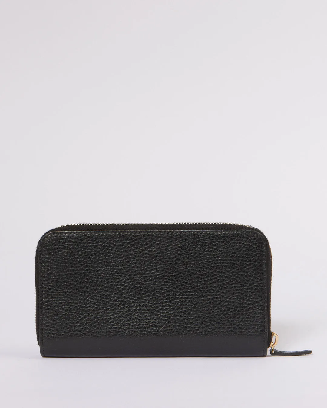 Gucci Black Pebbled Leather Zippy Wallet