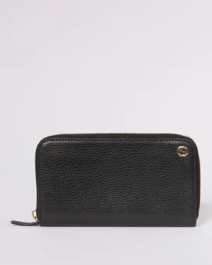 Gucci Black Pebbled Leather Zippy Wallet