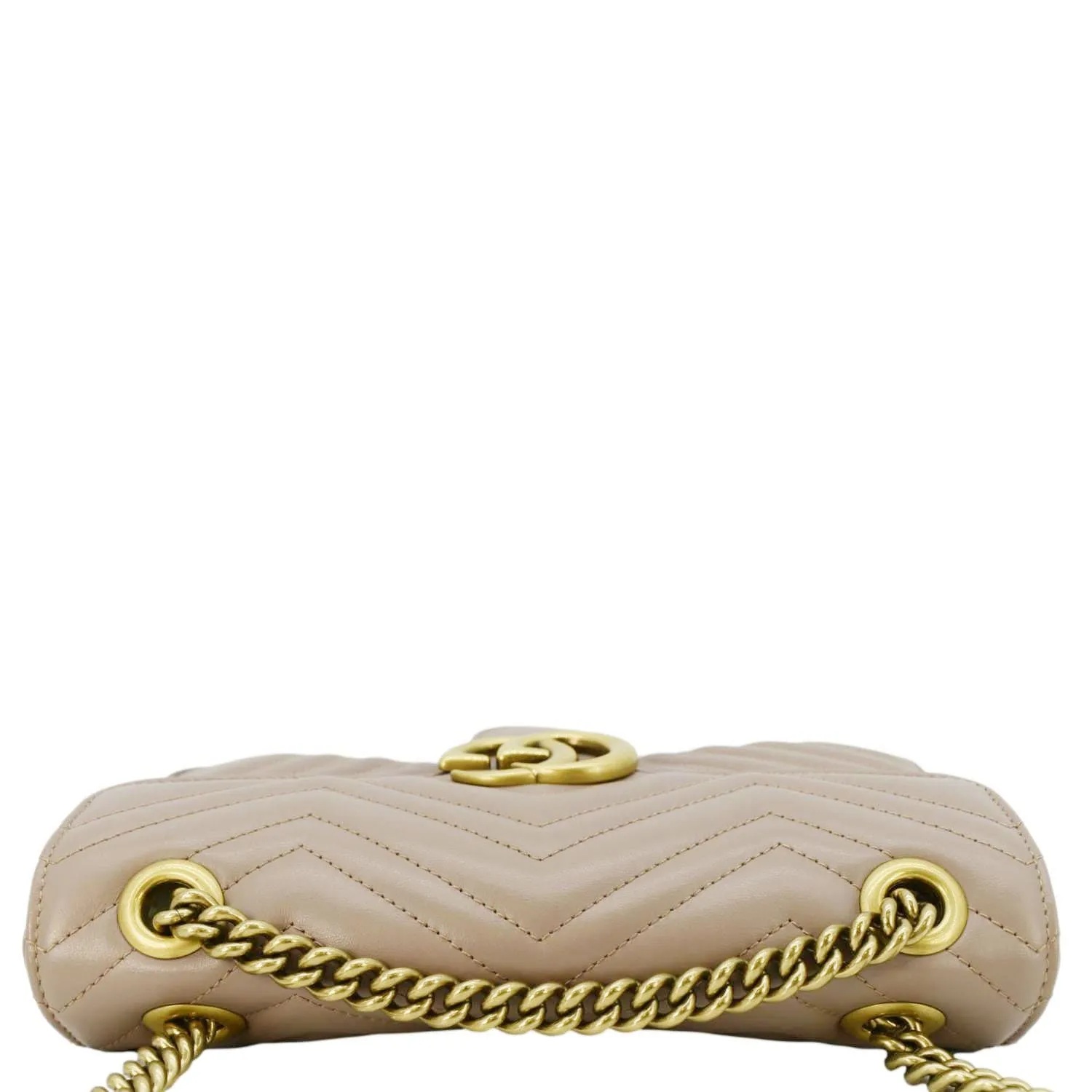 GUCCI GG Marmont Small Diagonal Matelasse Leather Crossbody Bag Porcelain Rose 443497