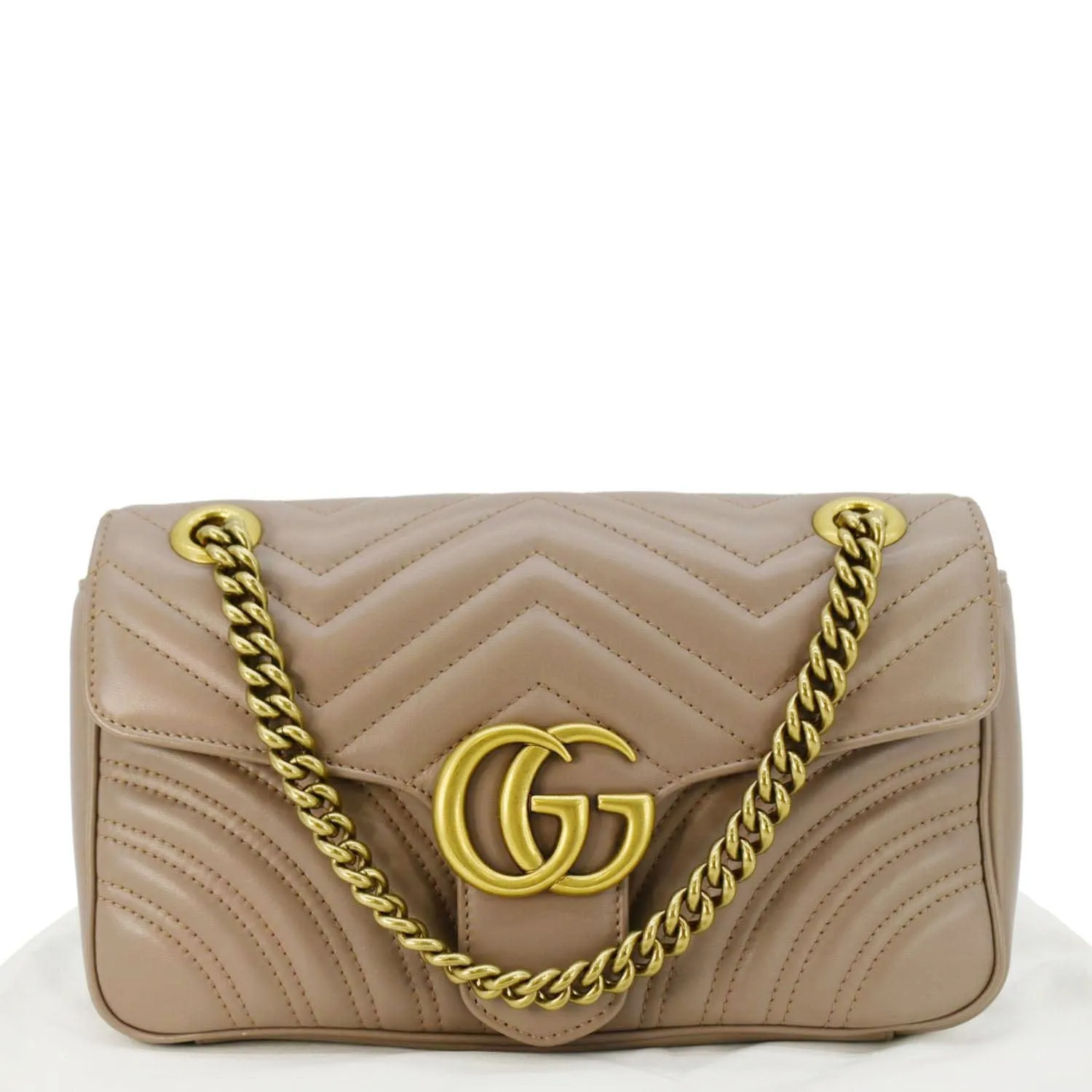 GUCCI GG Marmont Small Diagonal Matelasse Leather Crossbody Bag Porcelain Rose 443497
