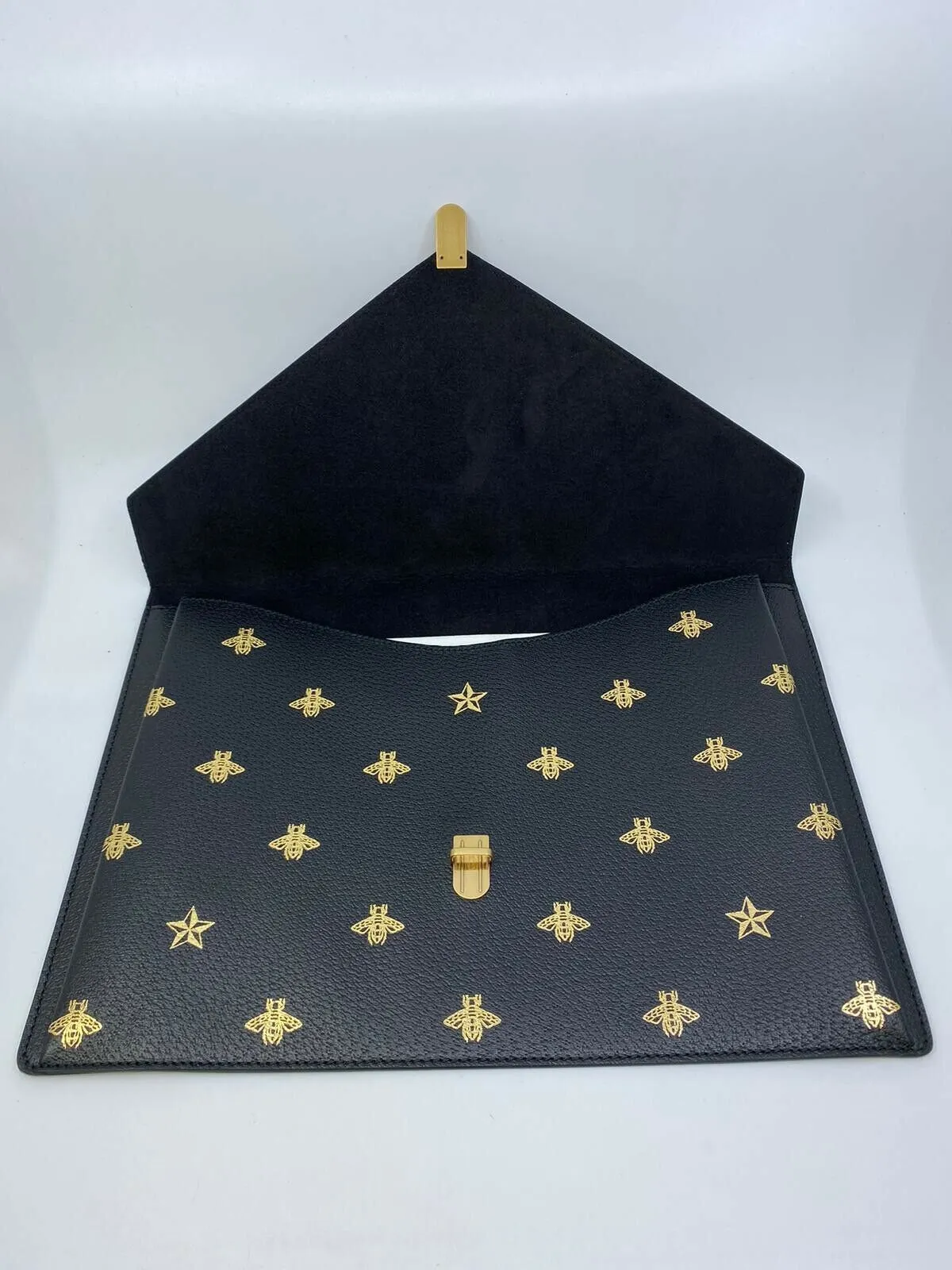 Gucci Grained Calfskin Bee Star Portfolio