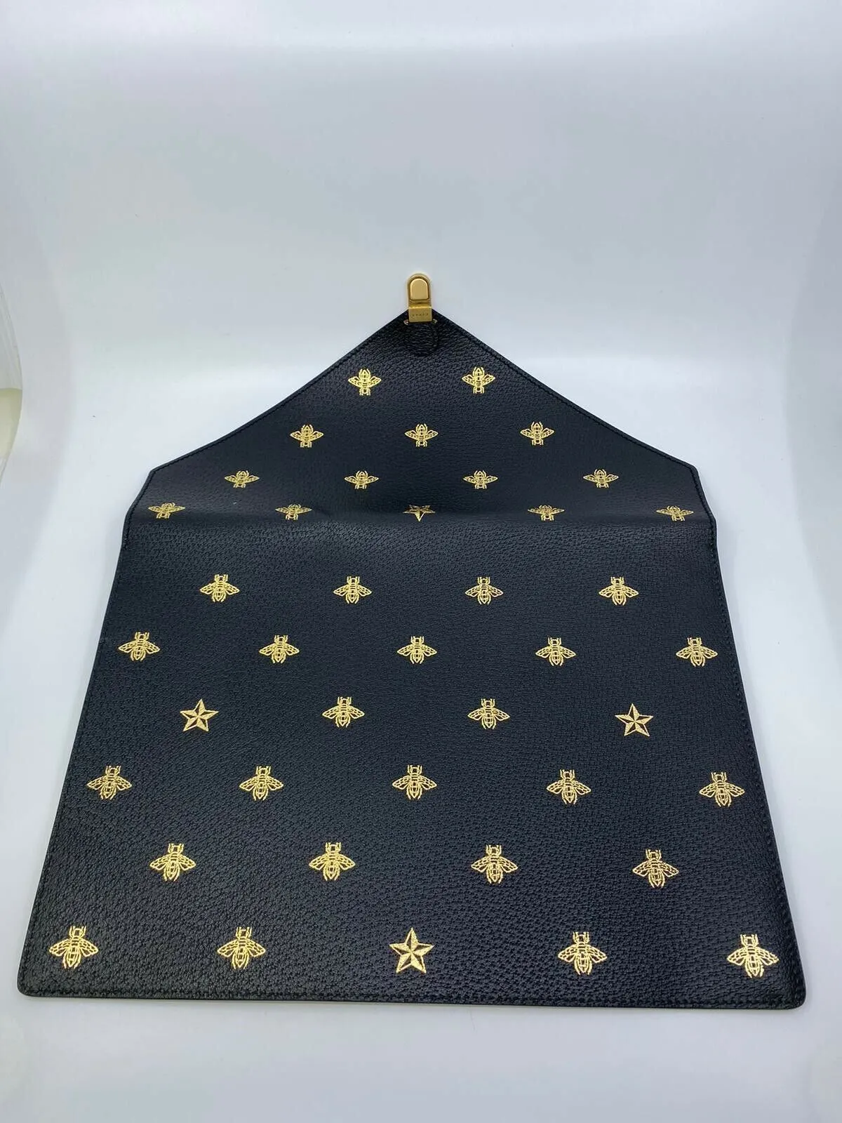 Gucci Grained Calfskin Bee Star Portfolio