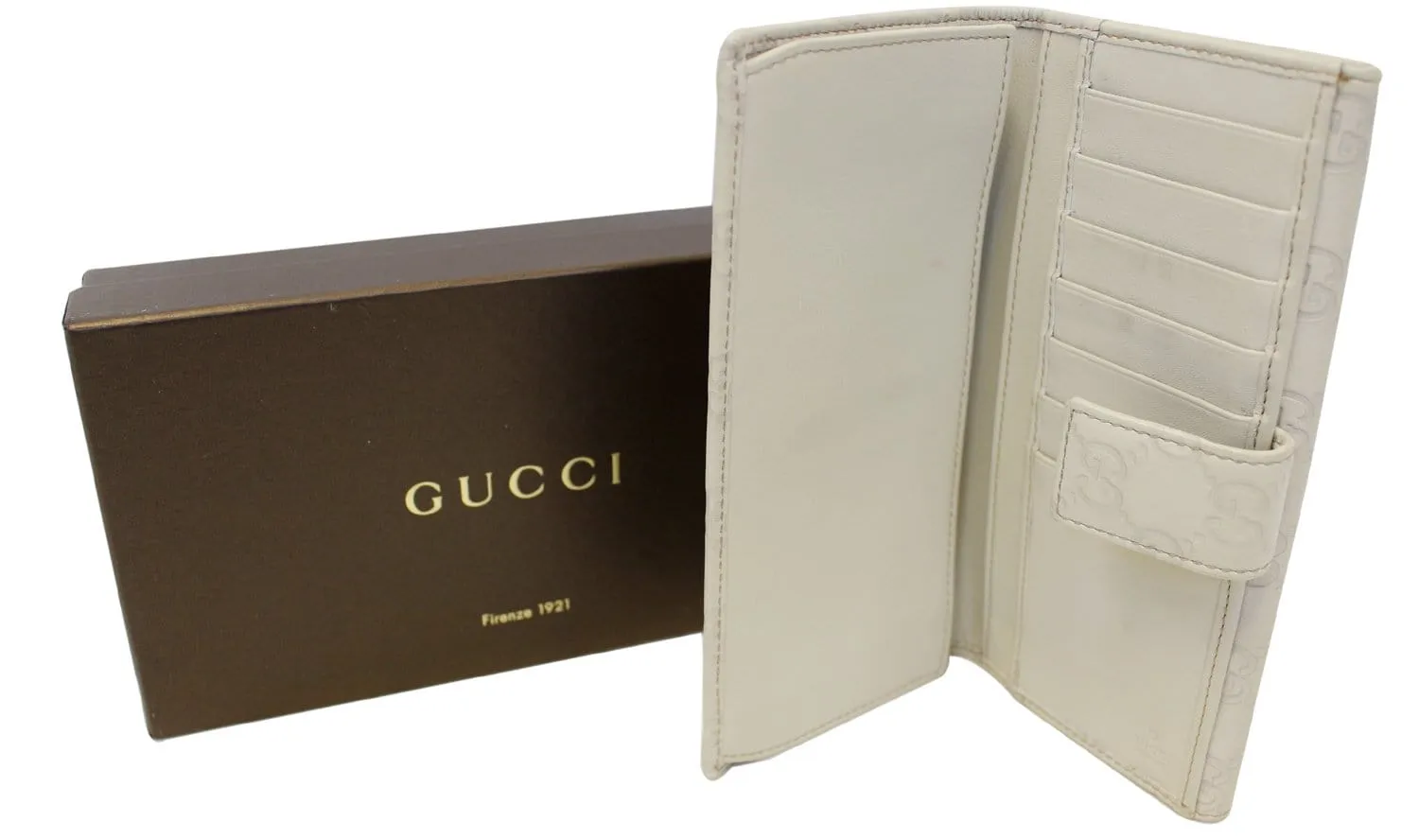 Gucci Sukey GG Guccissima Leather Off White Wallet