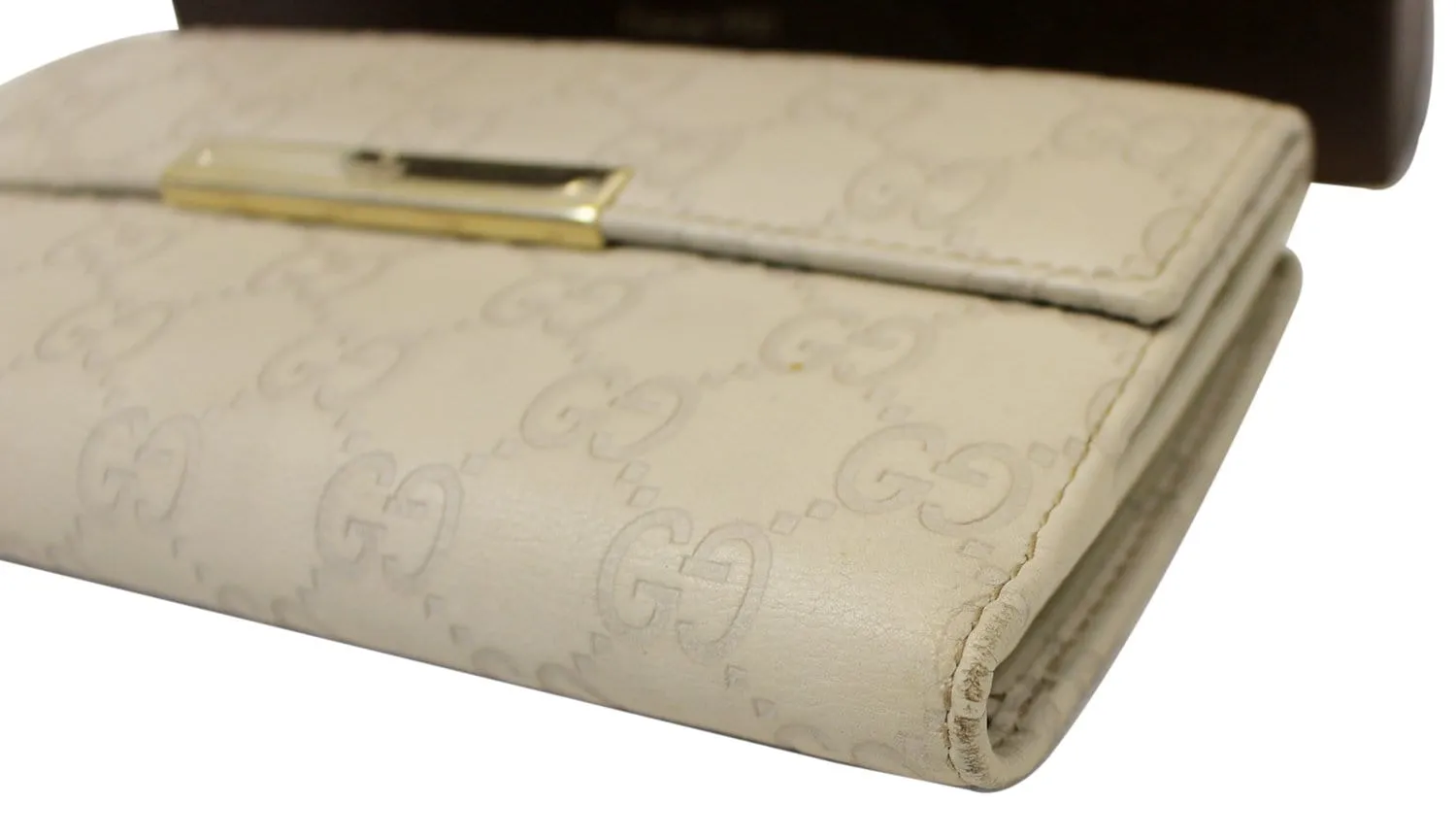 Gucci Sukey GG Guccissima Leather Off White Wallet