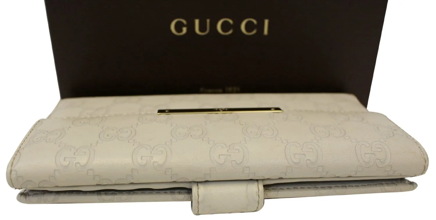 Gucci Sukey GG Guccissima Leather Off White Wallet