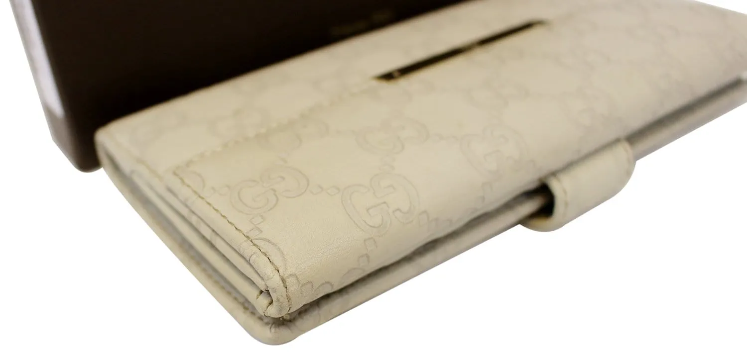 Gucci Sukey GG Guccissima Leather Off White Wallet