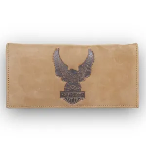 Harley-Davidson® Men's Eagle B&S Genuine Leather RFID Trucker Wallet