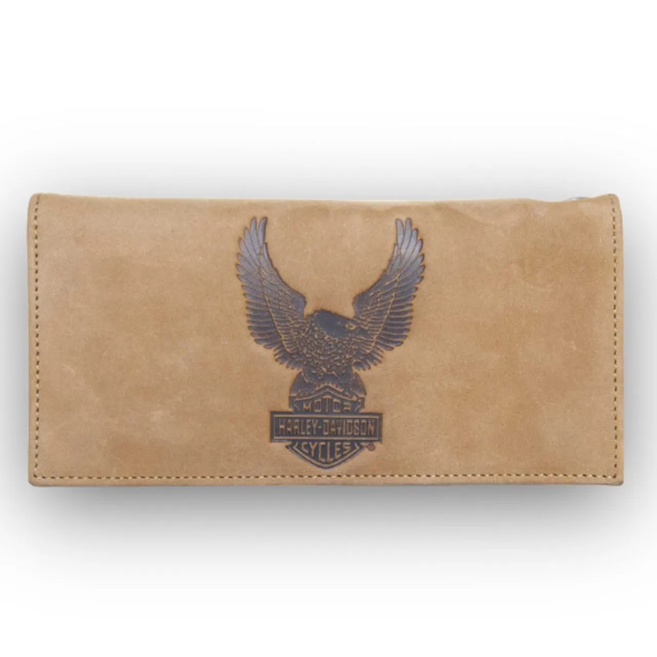 Harley-Davidson® Men's Eagle B&S Genuine Leather RFID Trucker Wallet