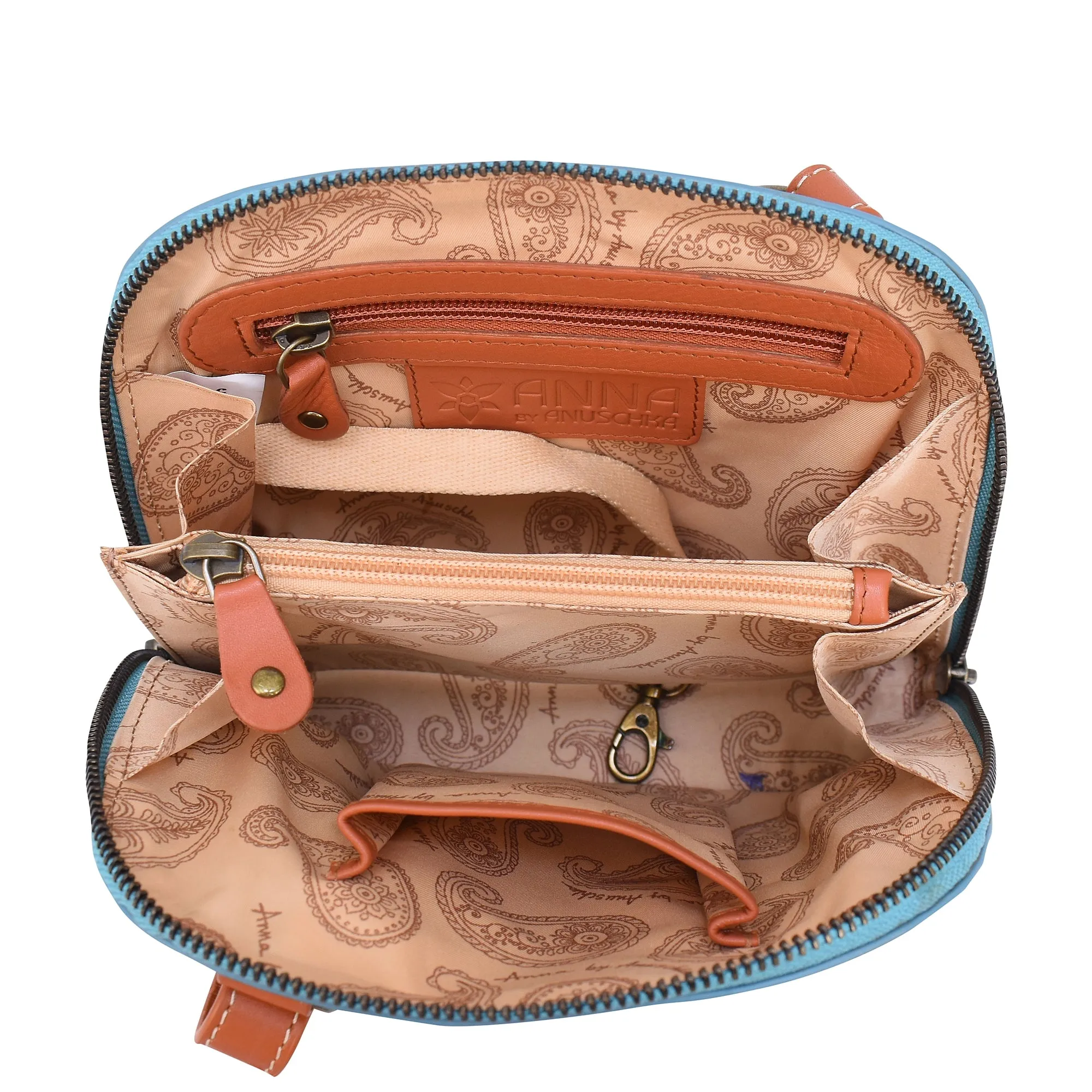Heritage Leather Small Multi Compartment Zip-Around Organizer - 8109