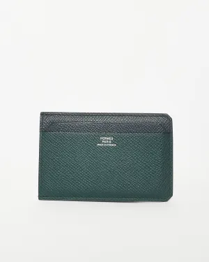 Hermès Noir & Vert Anglais Epsom Leather City 4CC Jungle Card Holder