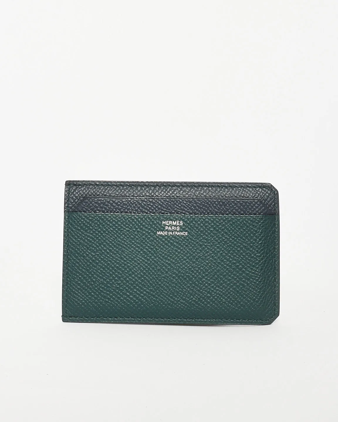 Hermès Noir & Vert Anglais Epsom Leather City 4CC Jungle Card Holder