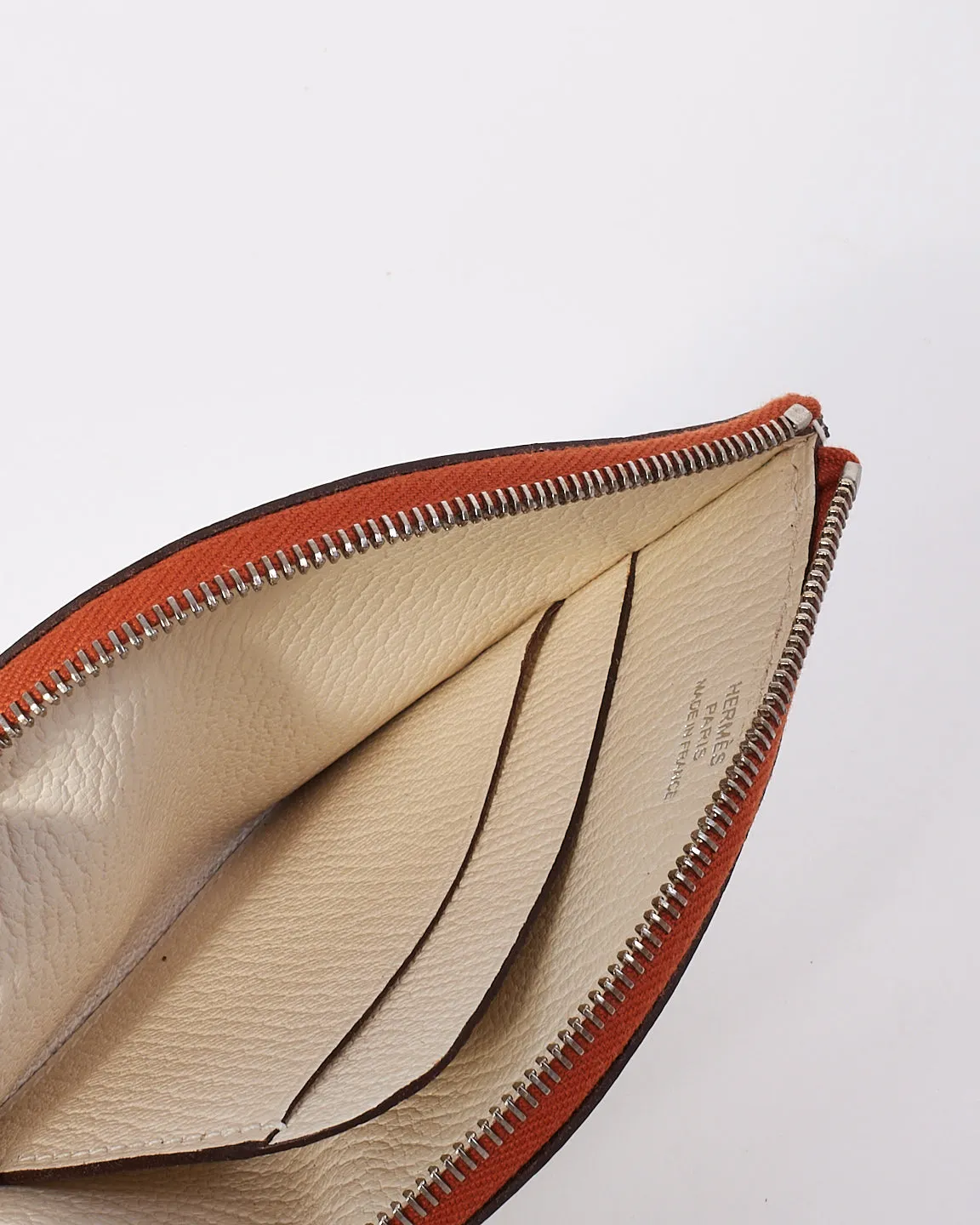 Hermès White Chevre Leather Paddock Coin Purse