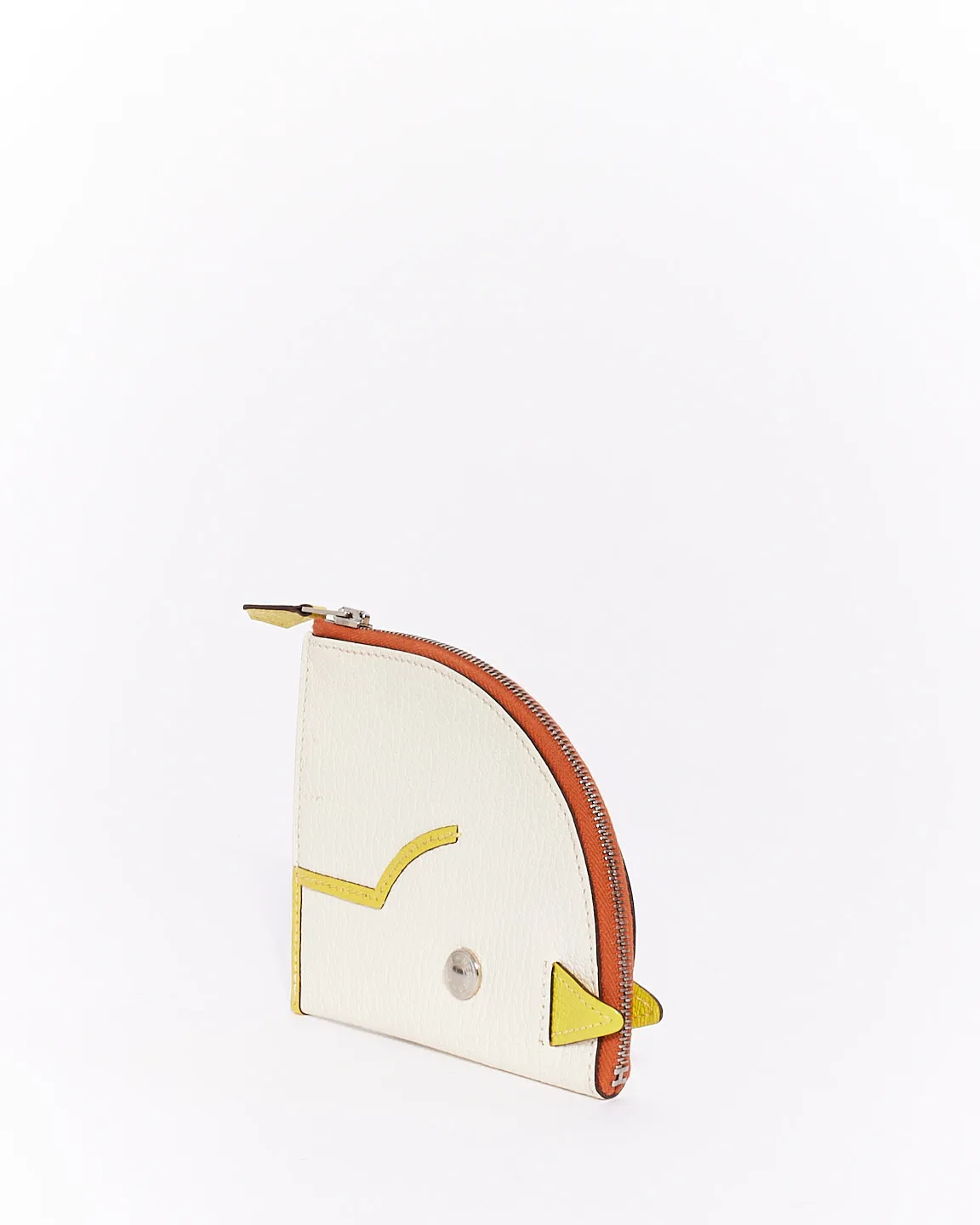 Hermès White Chevre Leather Paddock Coin Purse