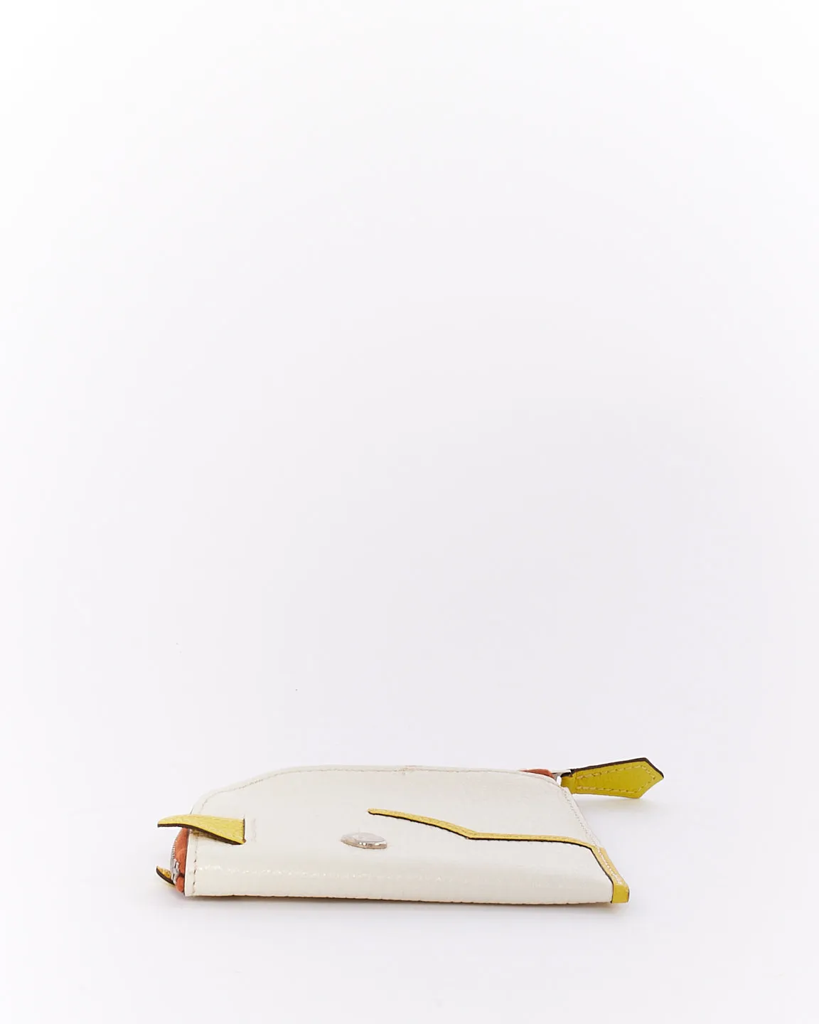 Hermès White Chevre Leather Paddock Coin Purse