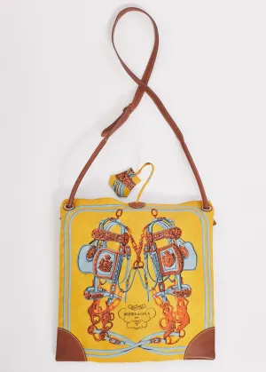 Hermès Yellow Silk Brides De Gallas MM City Bag