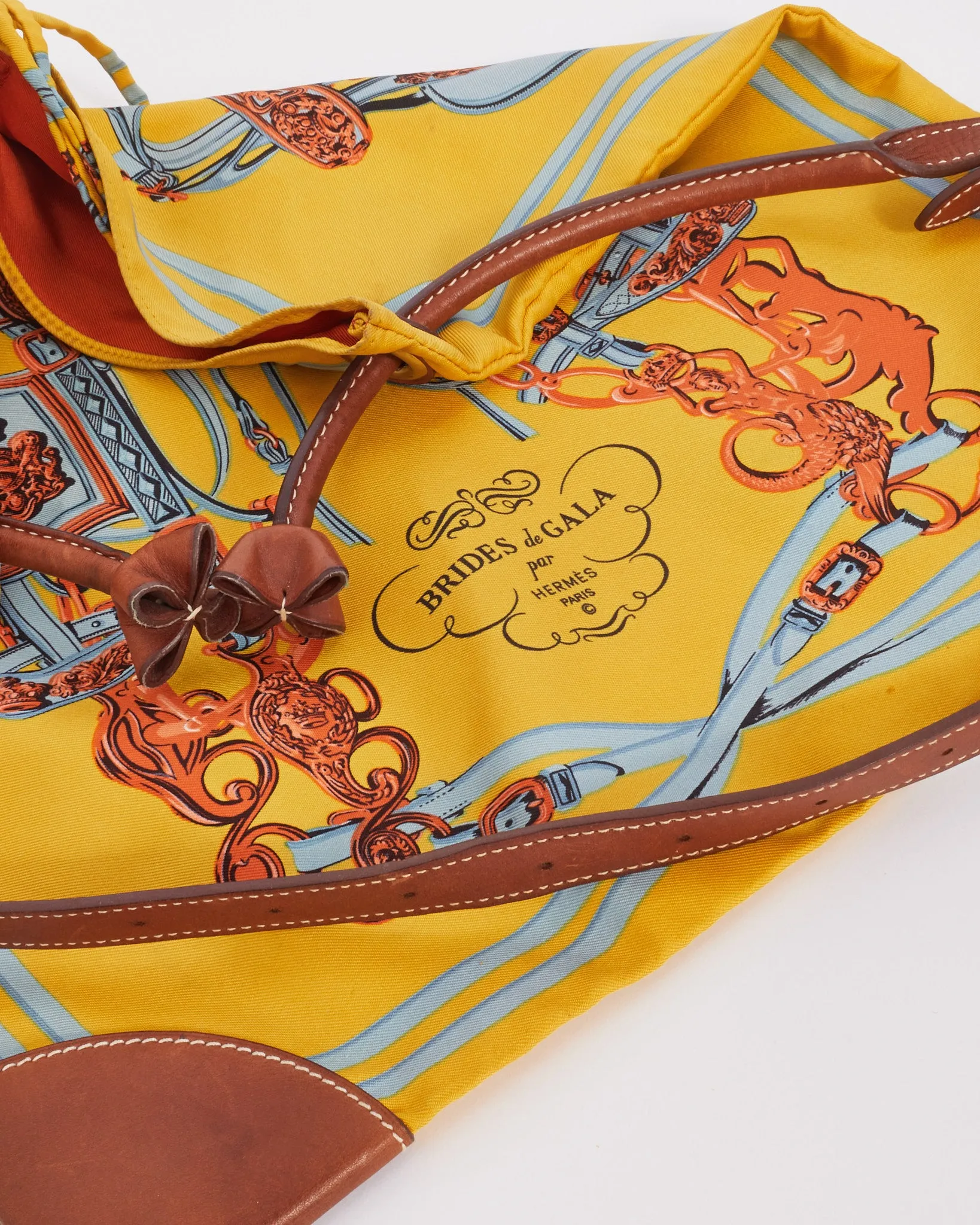 Hermès Yellow Silk Brides De Gallas MM City Bag
