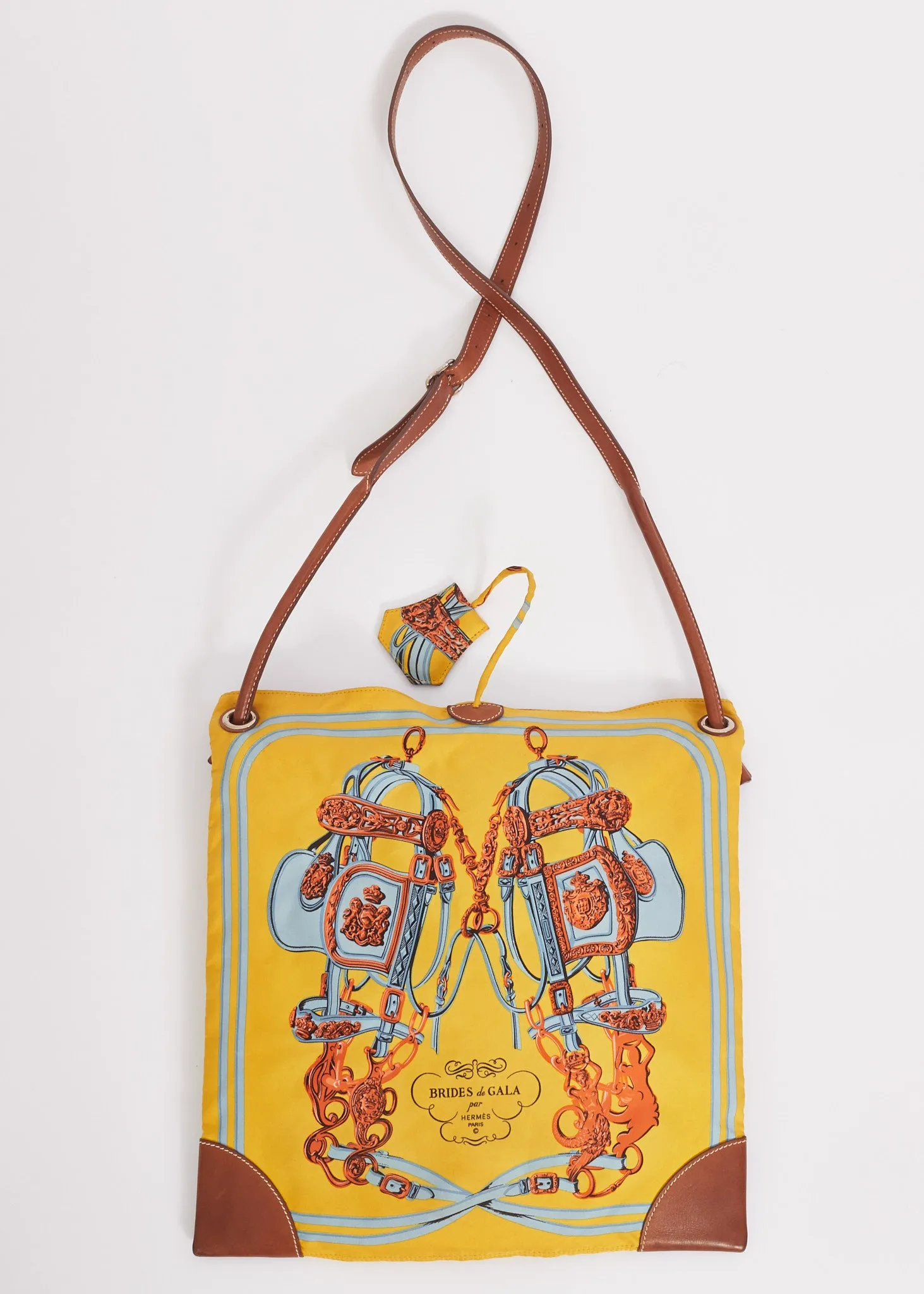 Hermès Yellow Silk Brides De Gallas MM City Bag