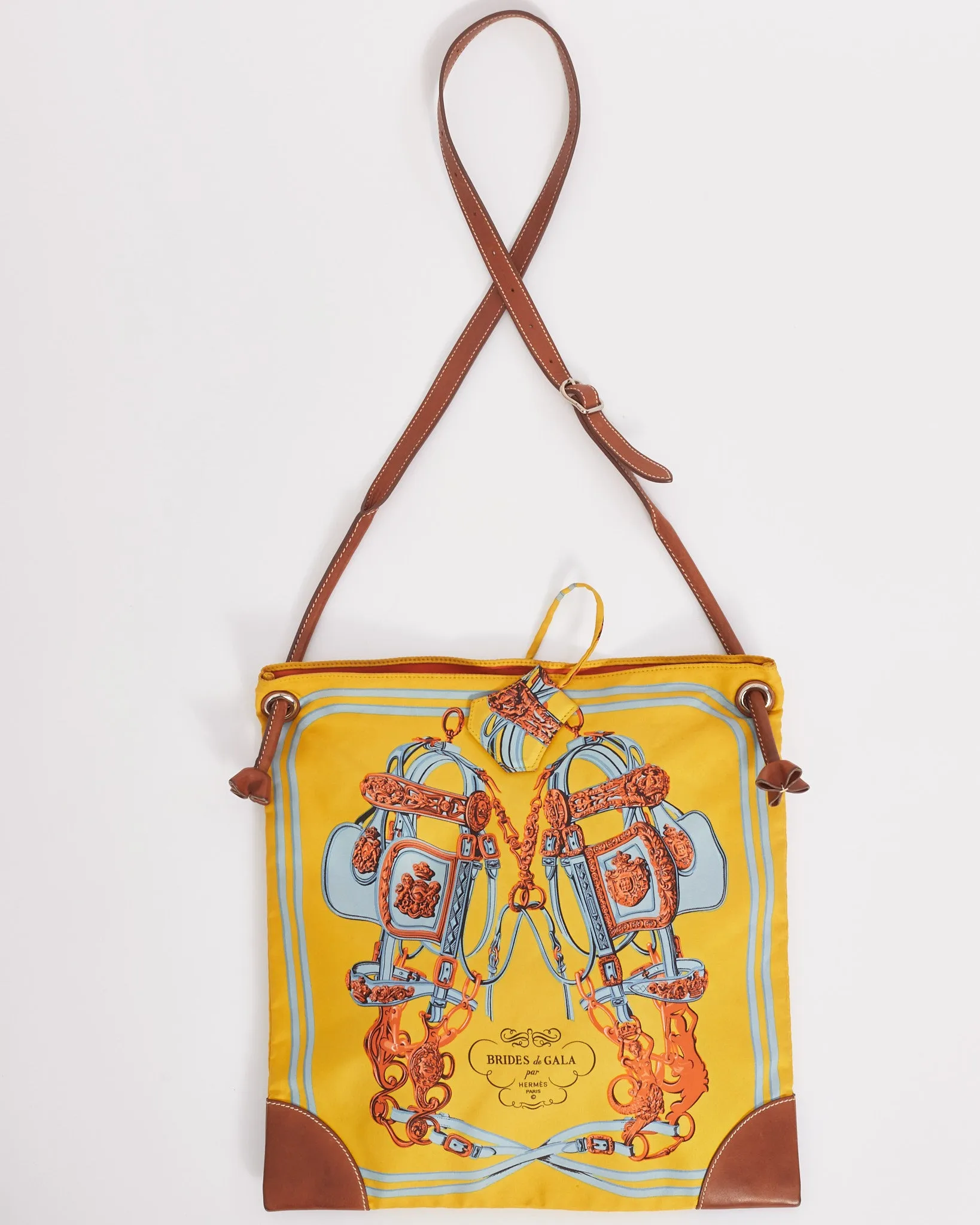 Hermès Yellow Silk Brides De Gallas MM City Bag