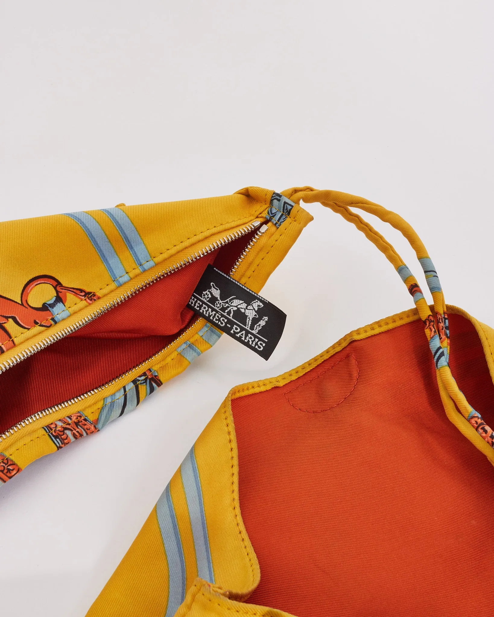 Hermès Yellow Silk Brides De Gallas MM City Bag