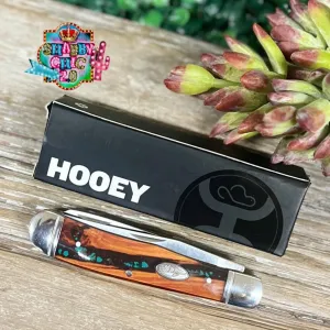 HOOEY  "BROWN/TURQUOISE TRAPPER" KNIFE