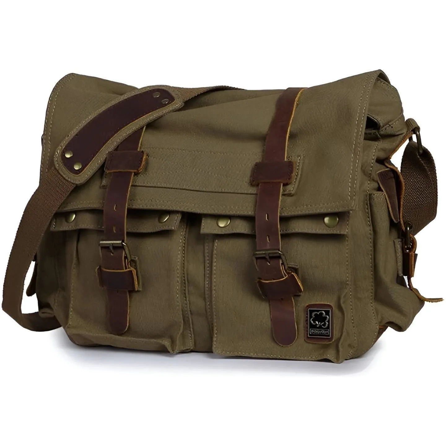 International delivery Men Michael Messenger for Canvas Leather Bag with Bag Vintage Quick resolution Accents –