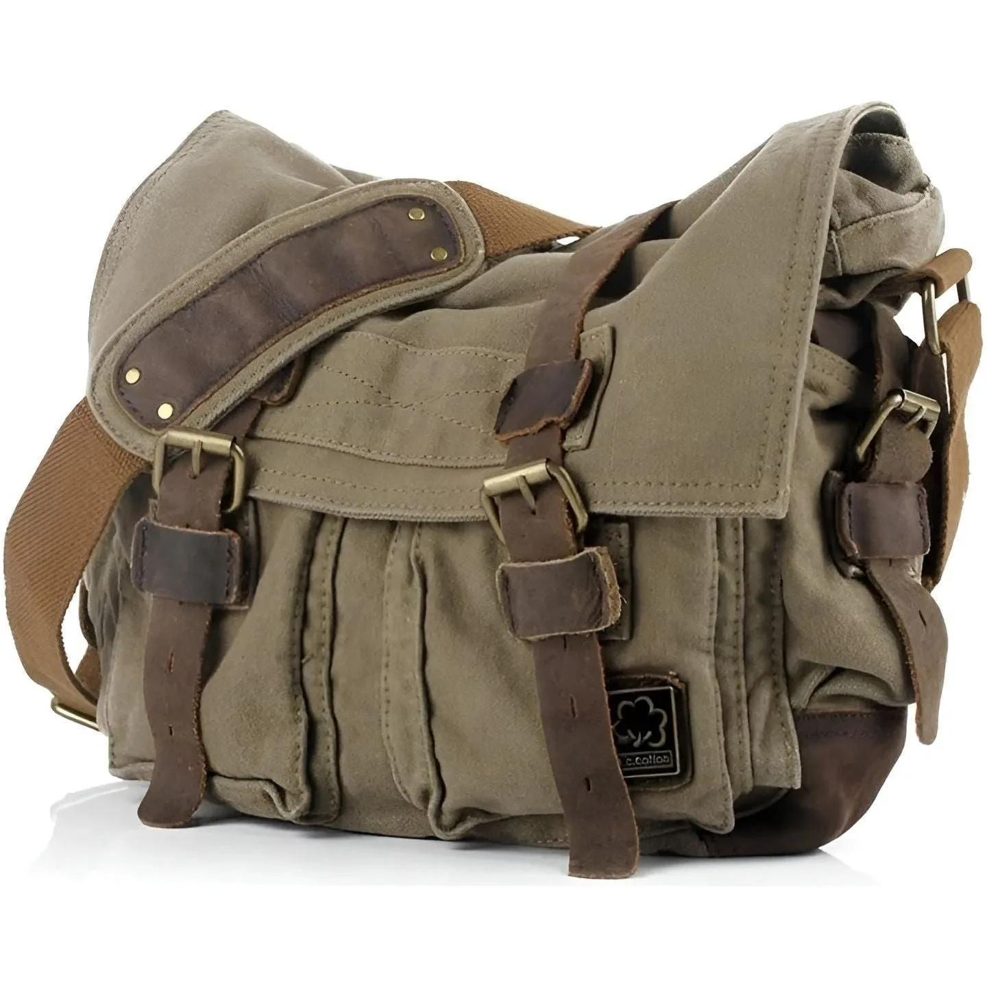 International delivery Men Michael Messenger for Canvas Leather Bag with Bag Vintage Quick resolution Accents –