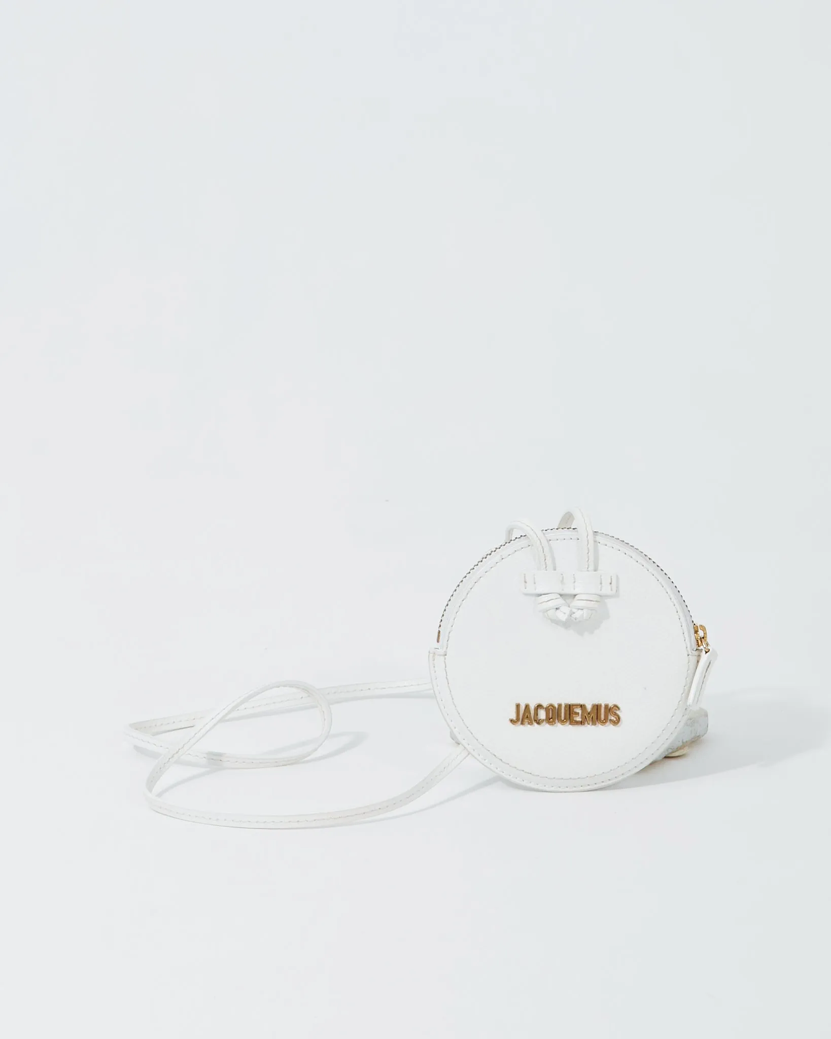 Jacquemus White Leather « Le Pitchou » Wallet Necklace