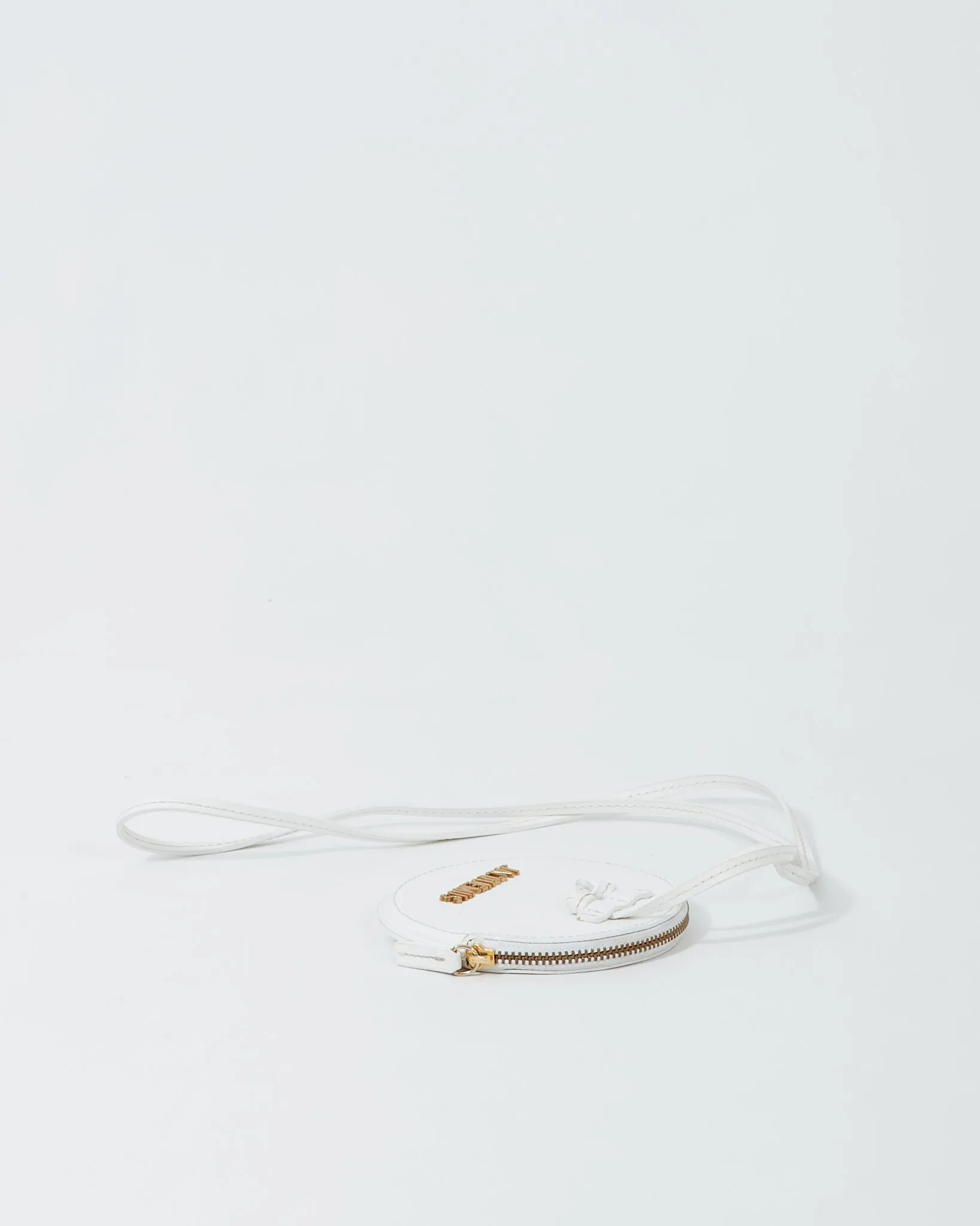 Jacquemus White Leather « Le Pitchou » Wallet Necklace