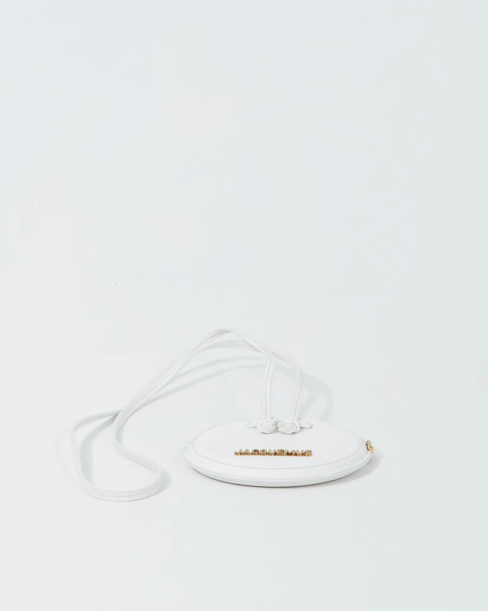 Jacquemus White Leather « Le Pitchou » Wallet Necklace