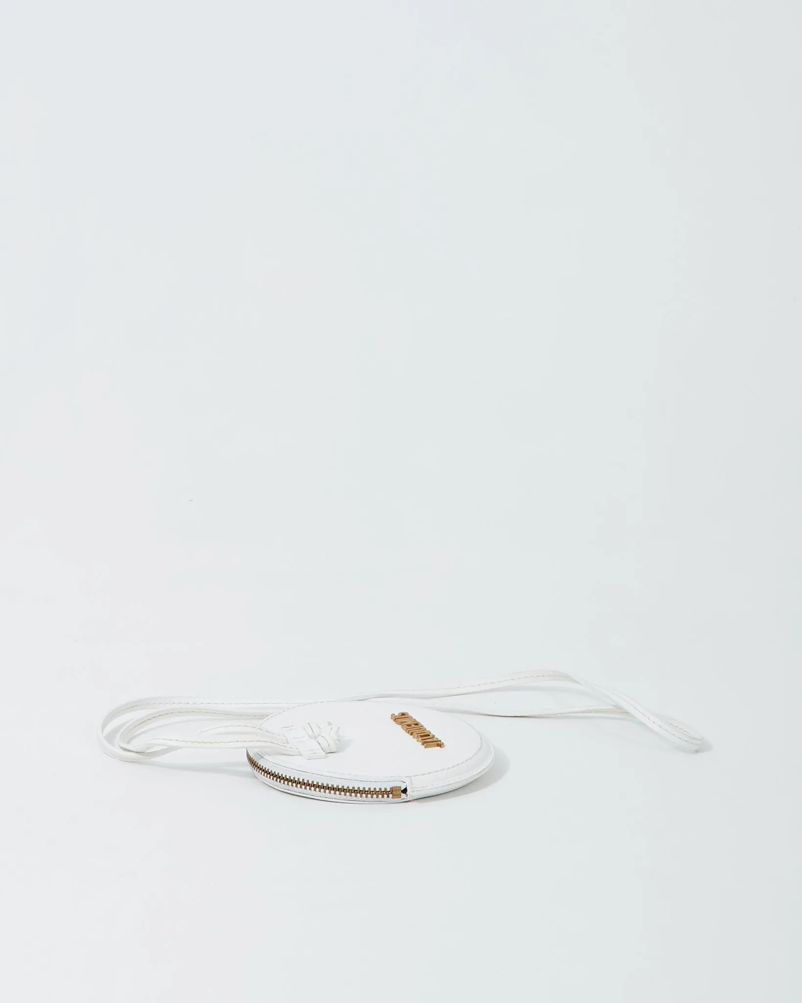 Jacquemus White Leather « Le Pitchou » Wallet Necklace
