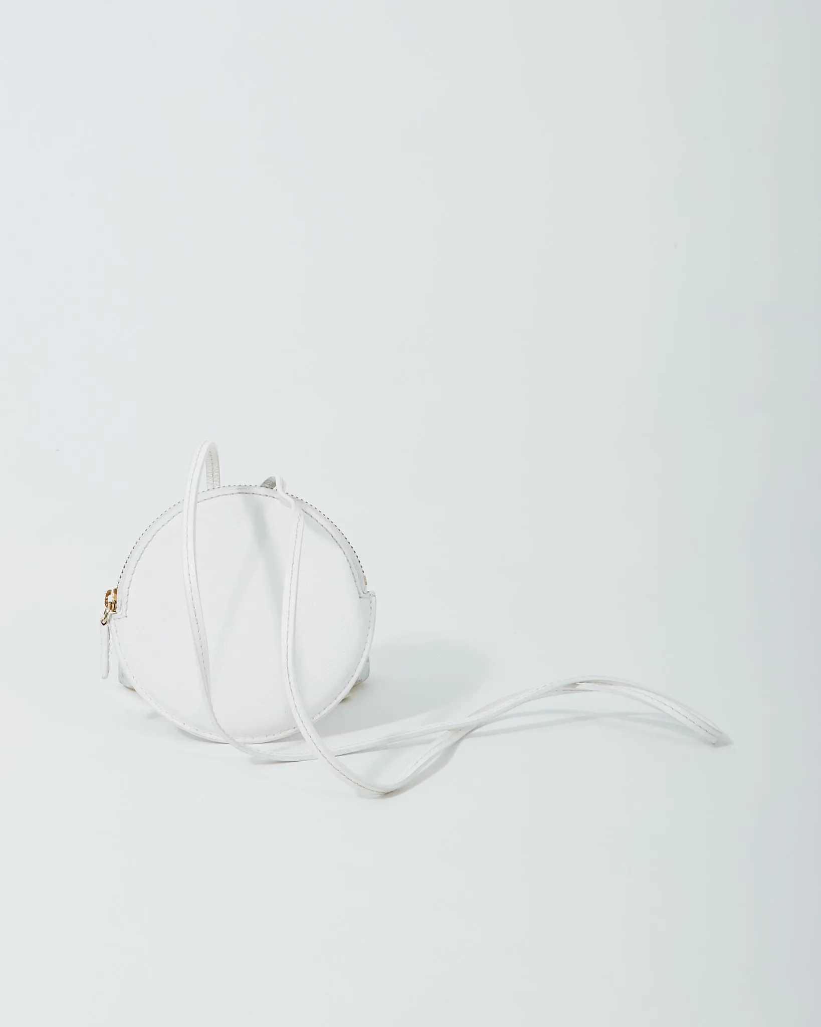 Jacquemus White Leather « Le Pitchou » Wallet Necklace