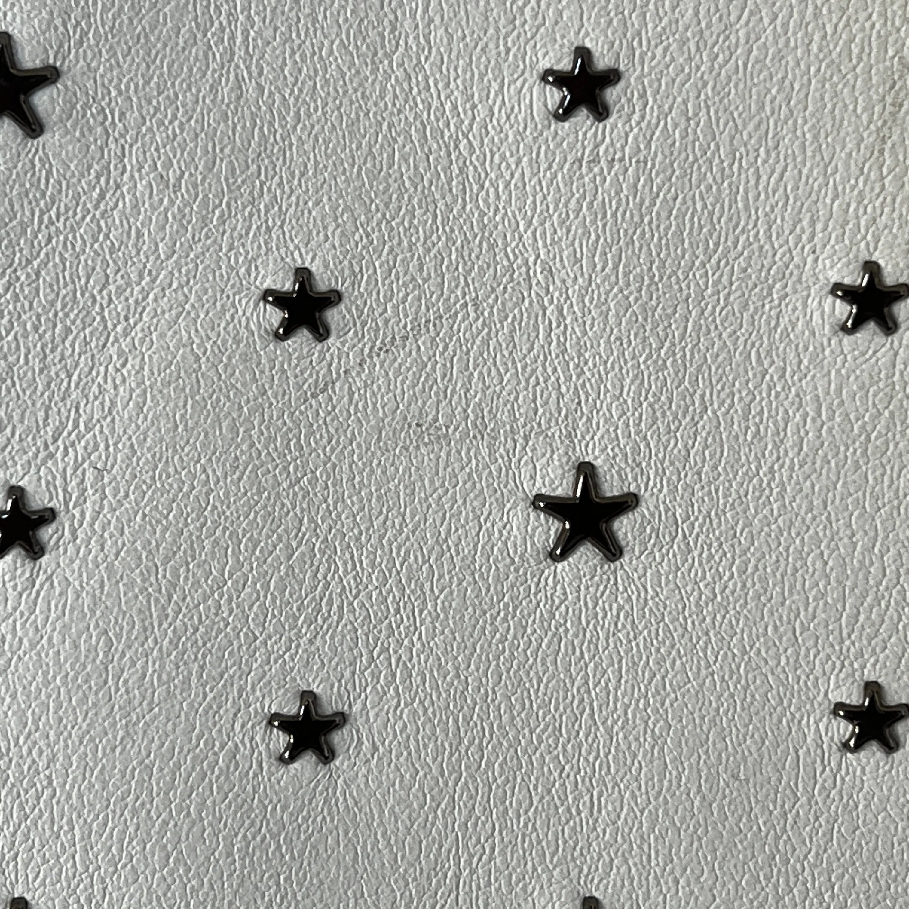 JIMMY CHOO White Leather Star Studded Tote