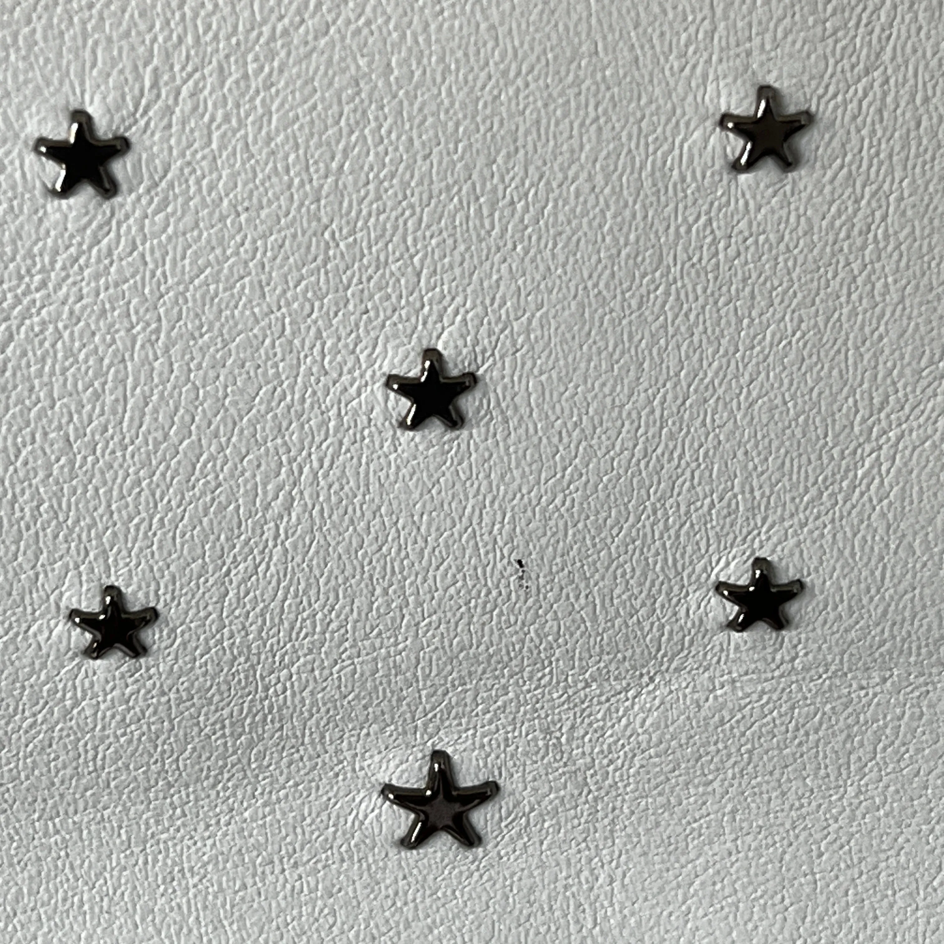 JIMMY CHOO White Leather Star Studded Tote