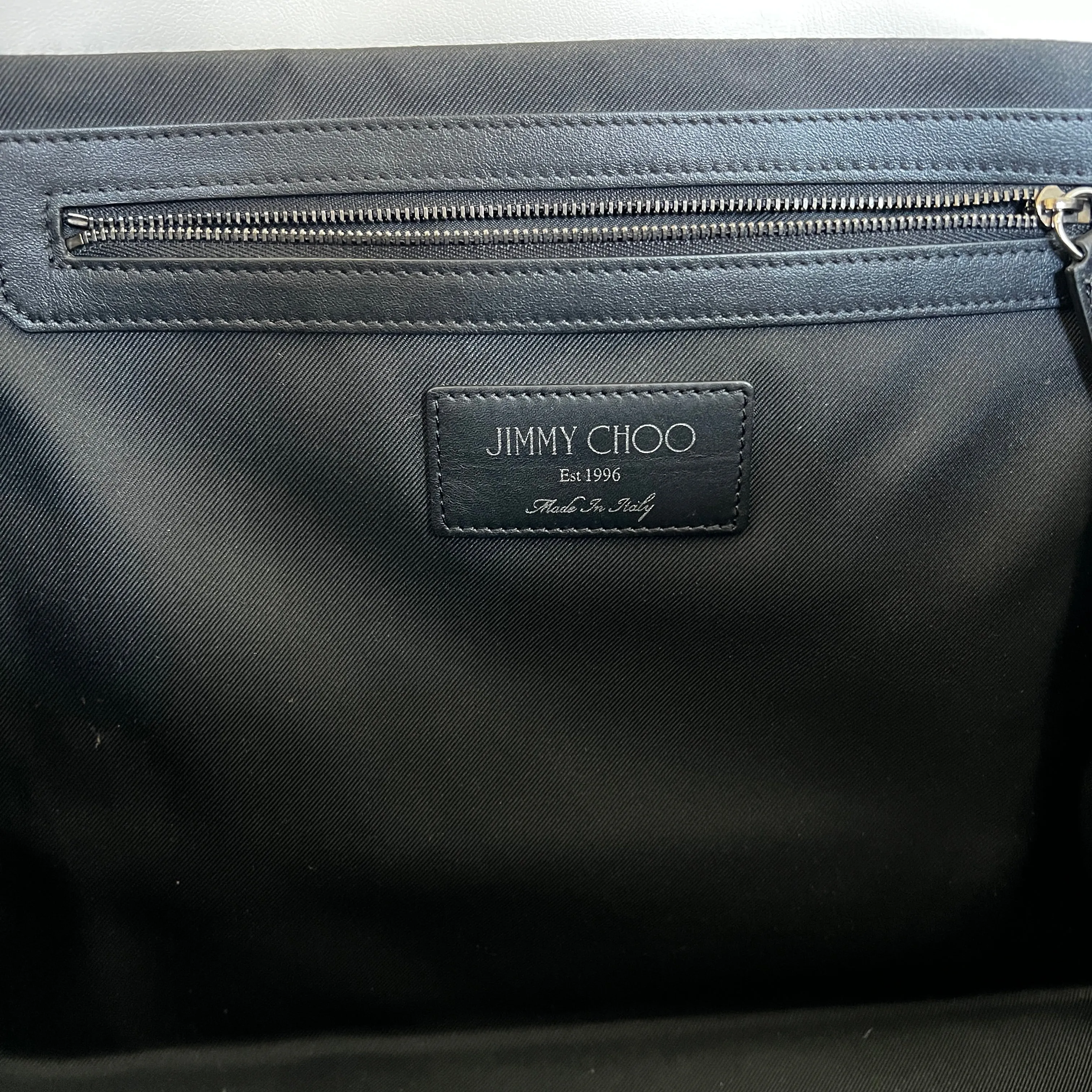 JIMMY CHOO White Leather Star Studded Tote