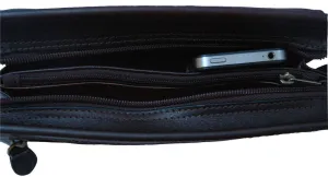 Katana Leather Black Handy Wrist Clutch Bag