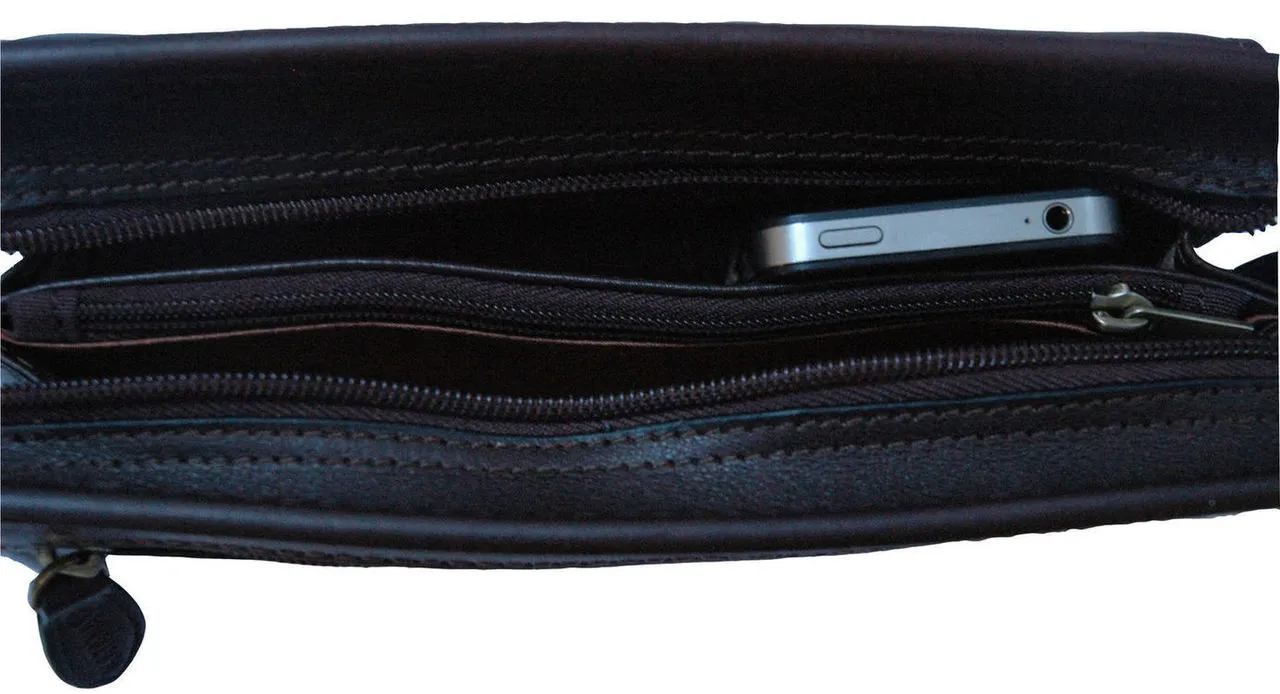 Katana Leather Black Handy Wrist Clutch Bag
