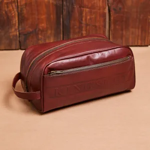 Kingsley Heath Bold Brand Toiletry Bag Tan
