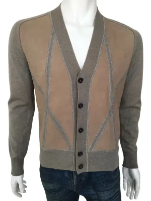 Leather Front Cardigan