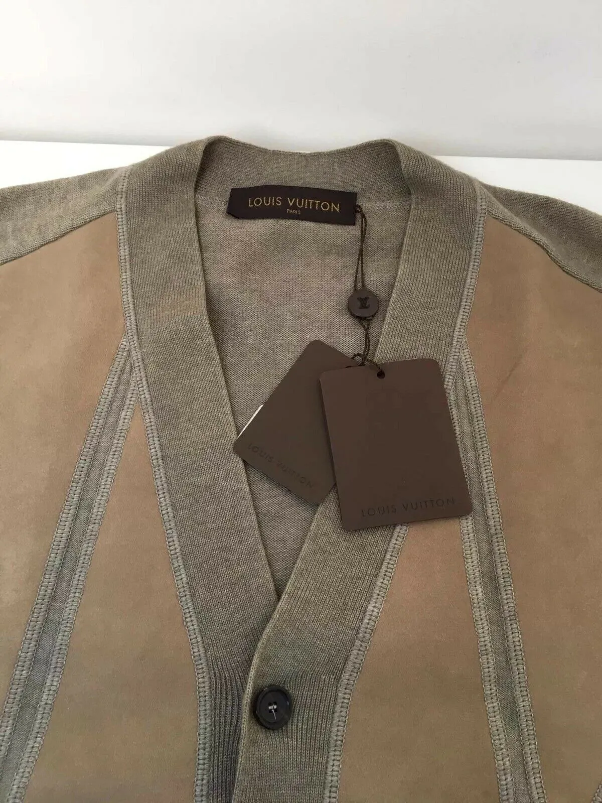 Leather Front Cardigan