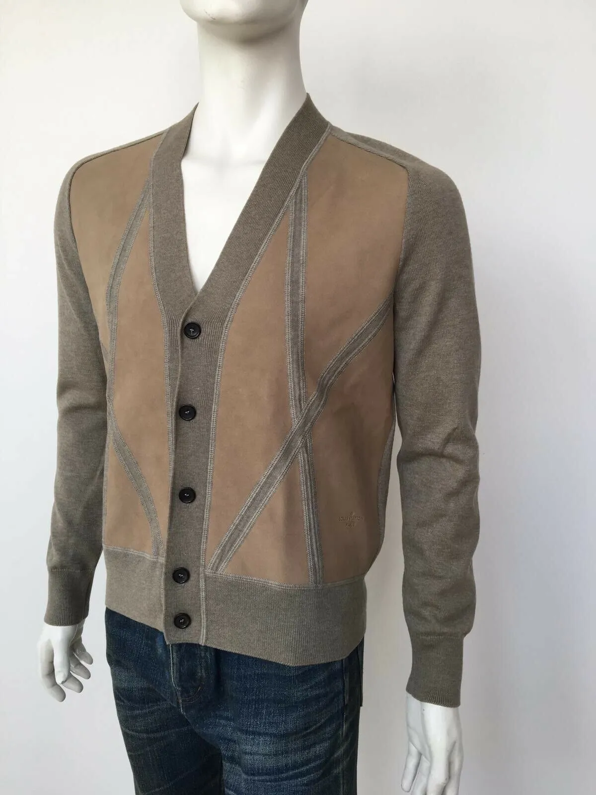 Leather Front Cardigan