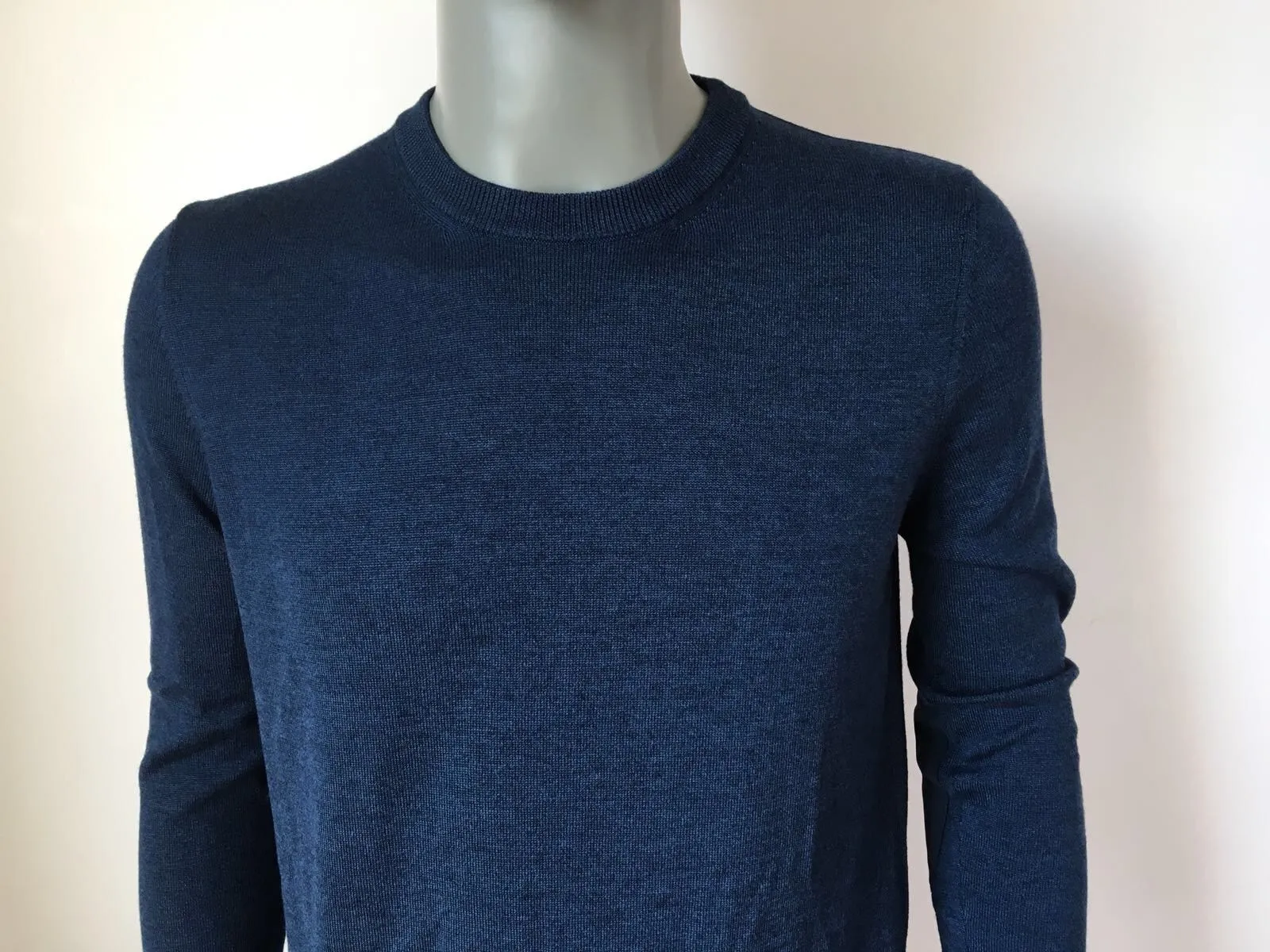 Leather Patch Crewneck Sweater