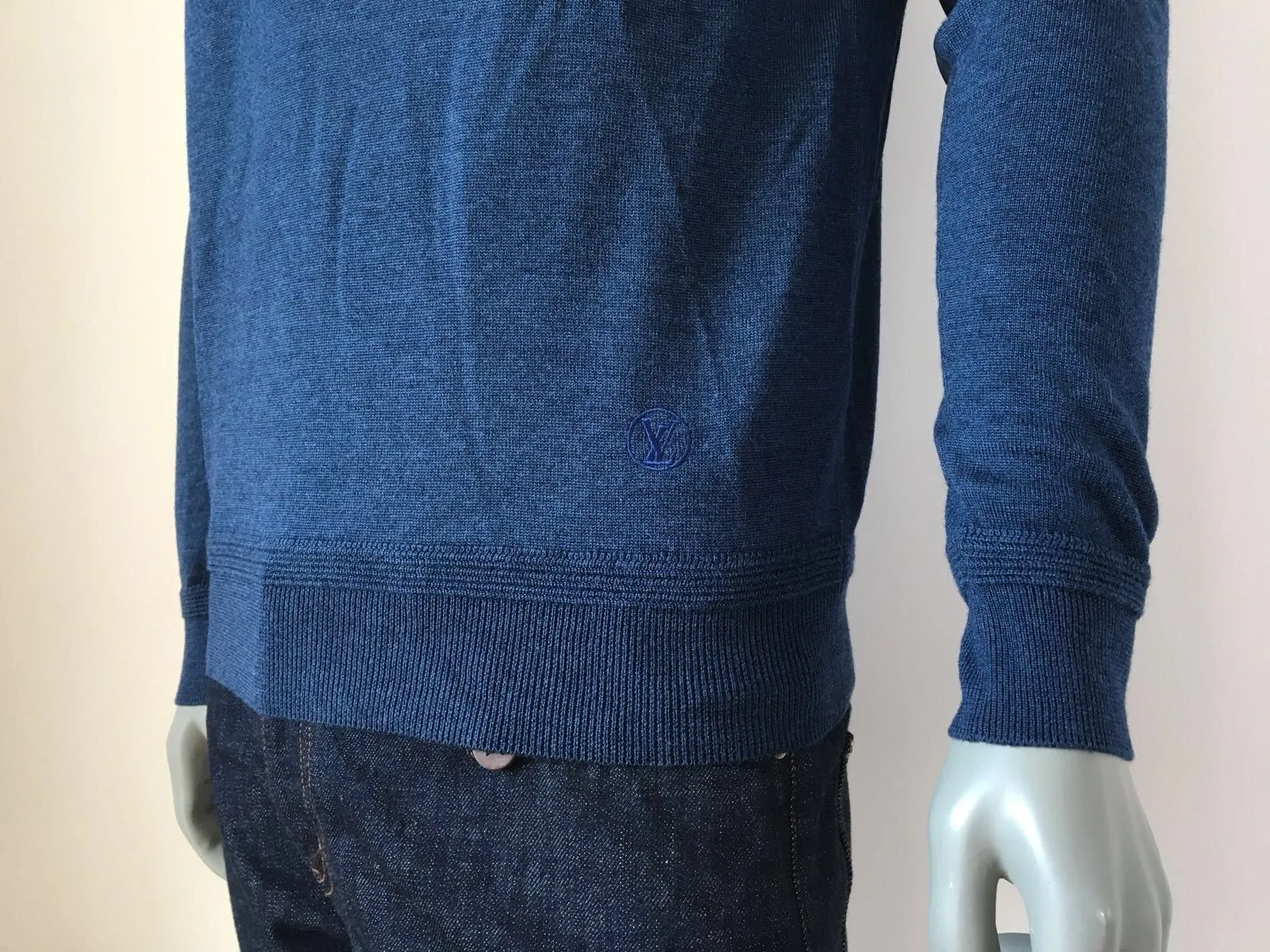 Leather Patch Crewneck Sweater