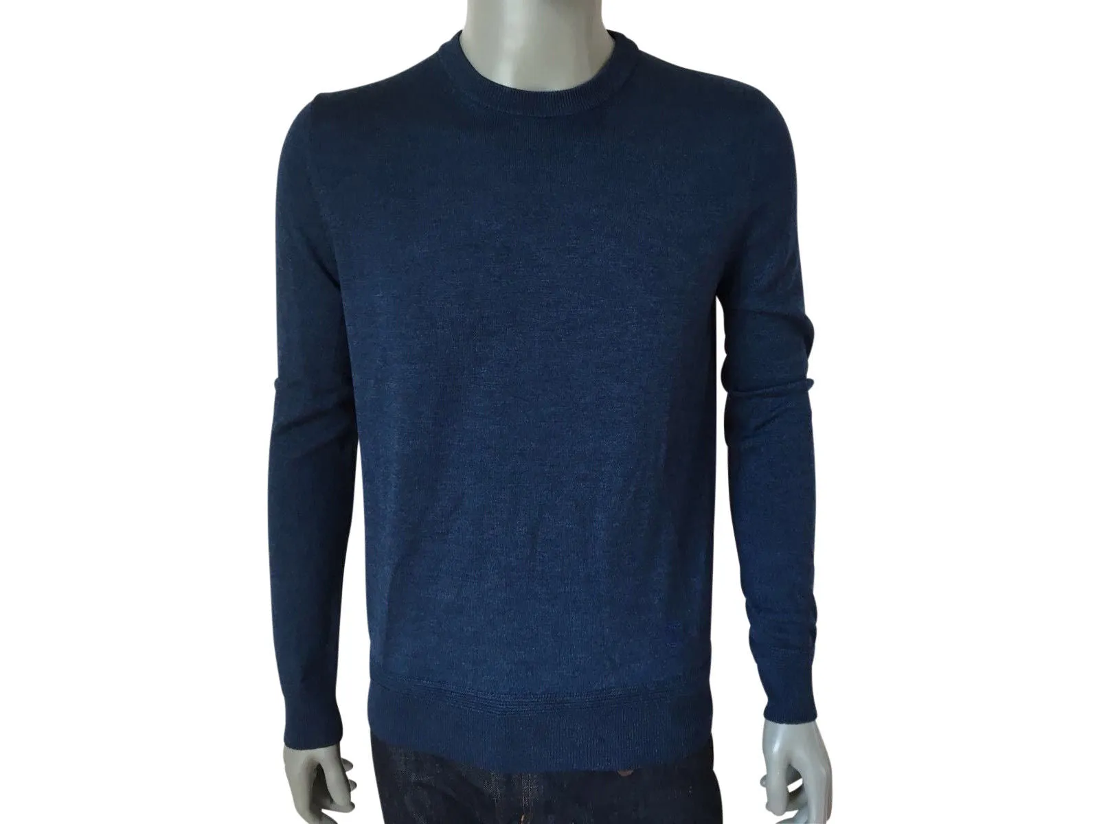 Leather Patch Crewneck Sweater