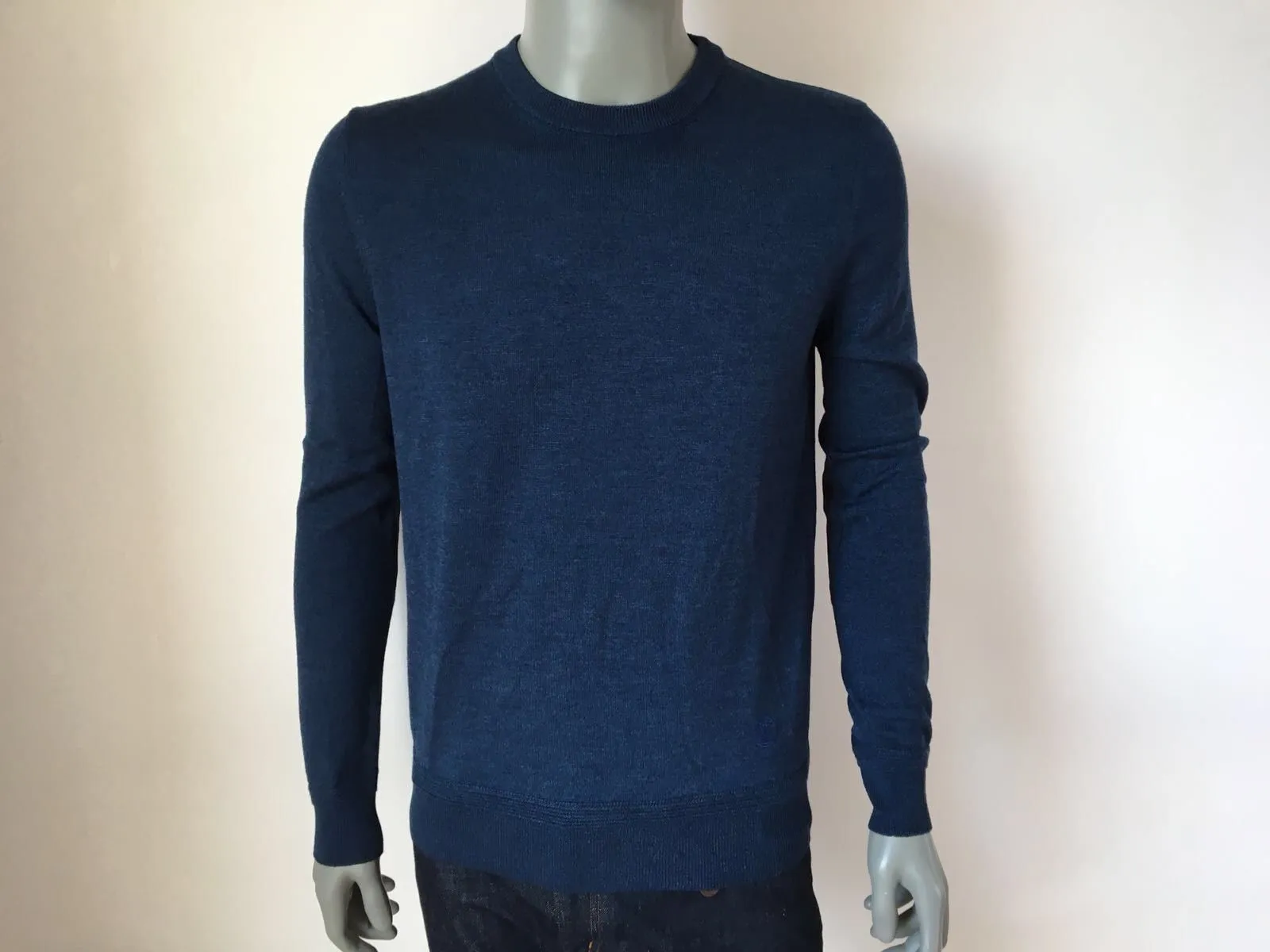 Leather Patch Crewneck Sweater