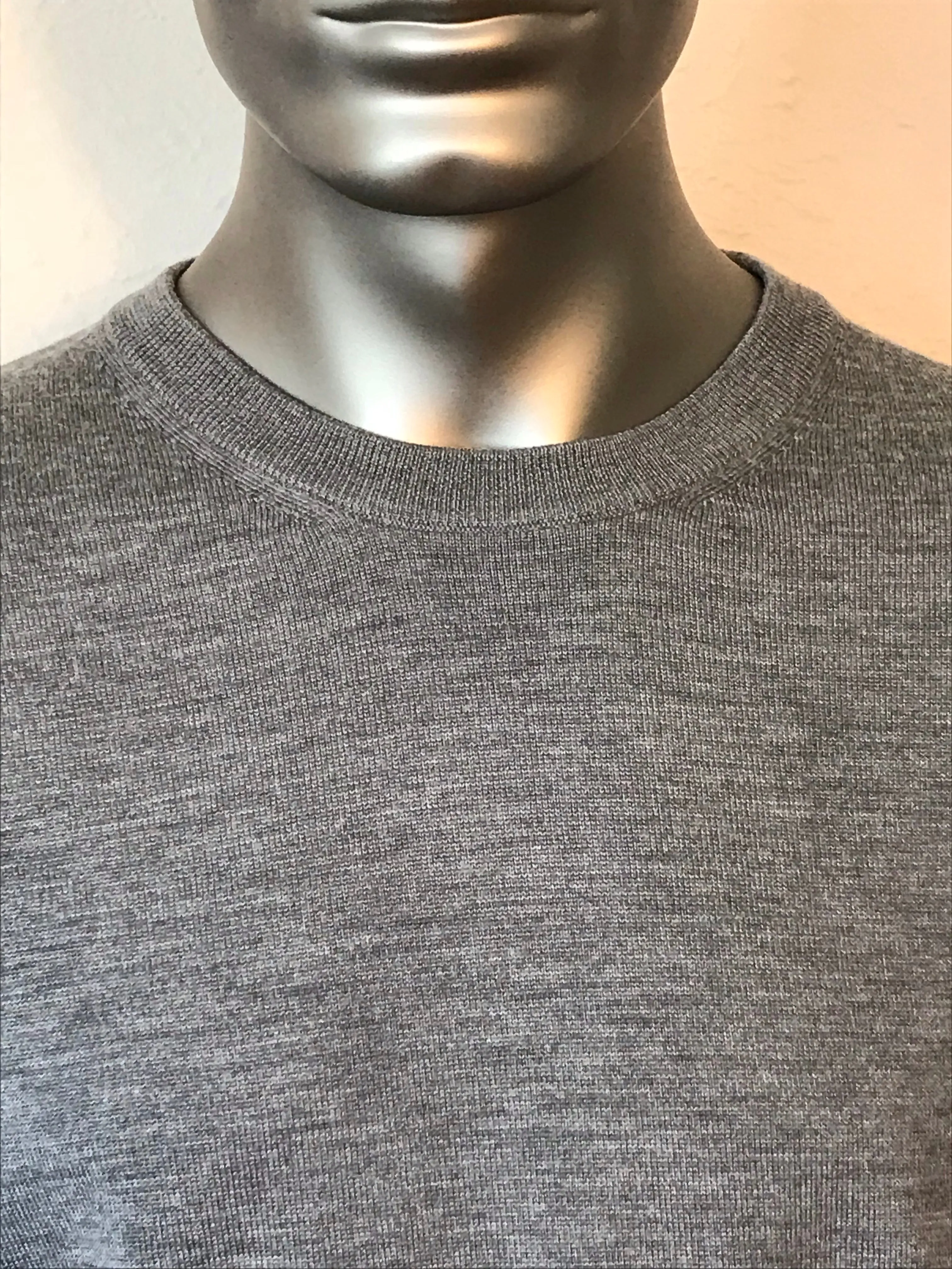 Leather Patch Crewneck Sweater