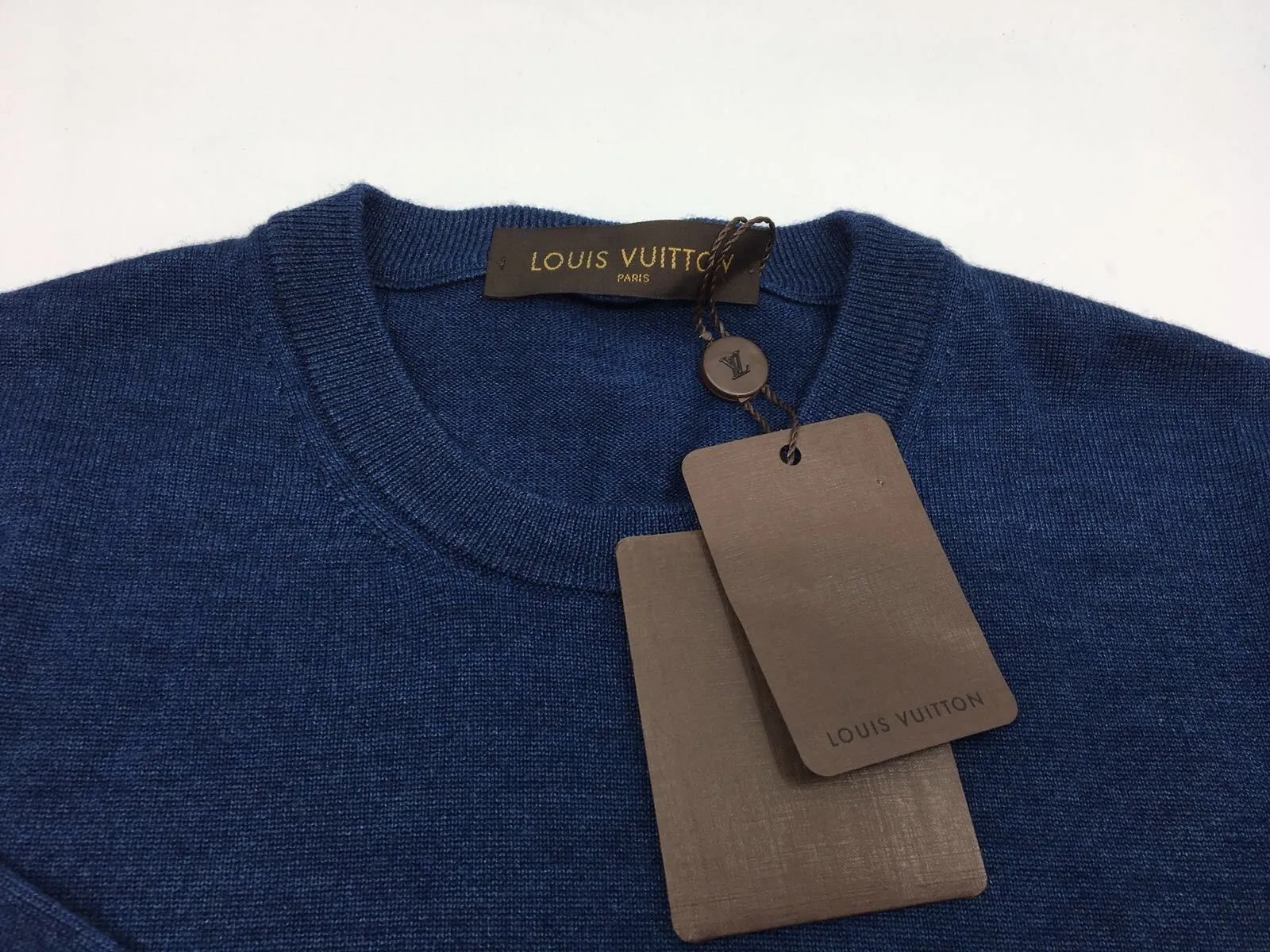 Leather Patch Crewneck Sweater
